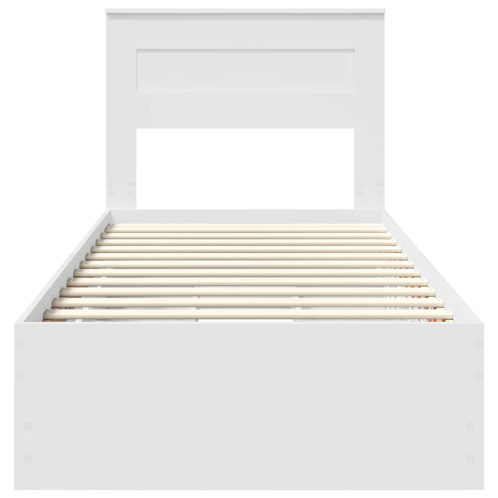 Bedframe met lade met hoofdeinde Wit 75 x 190 cm Ingenieurshout is nu te koop bij PeponiXL, paradijselijk wonen!