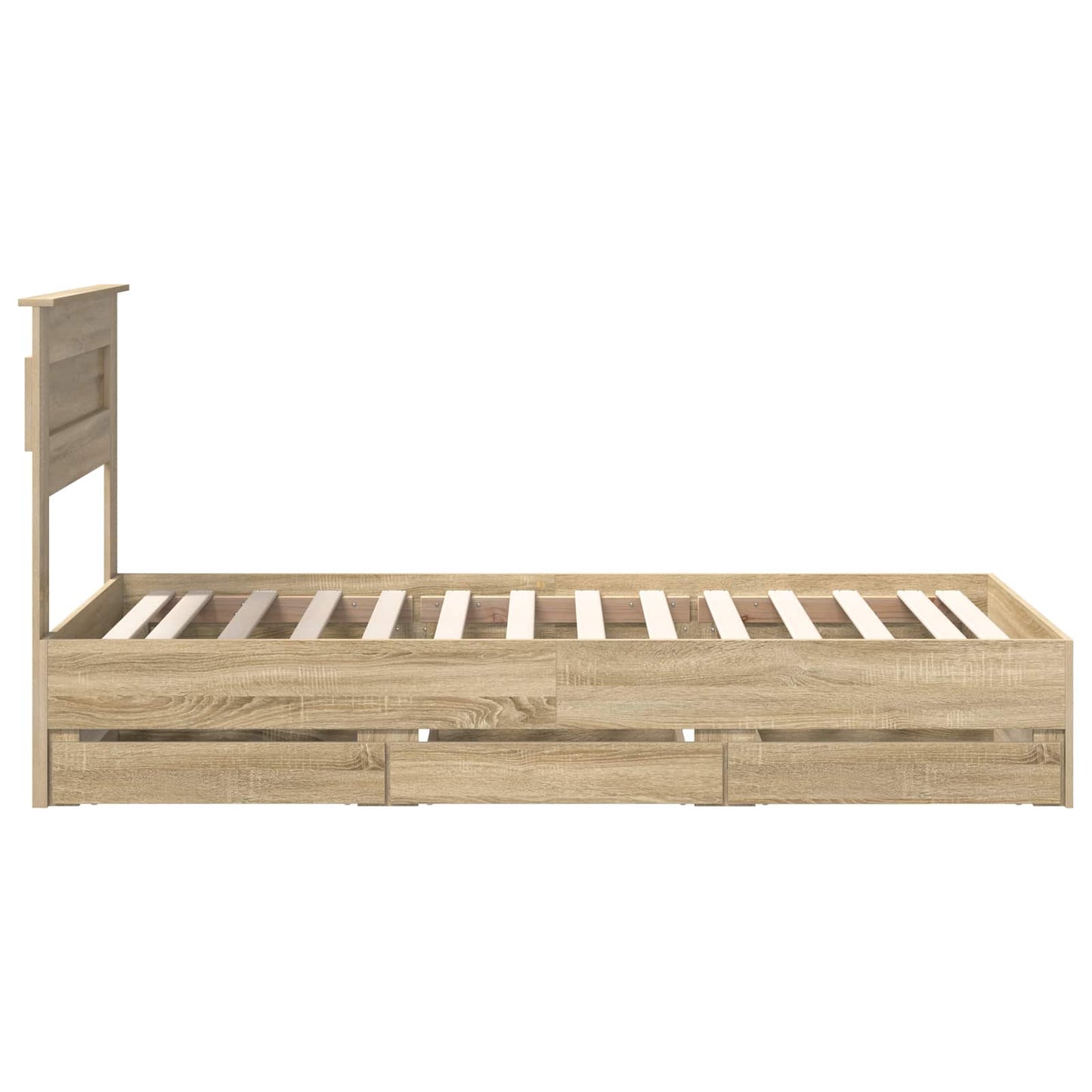 Bedframe met lade Sonoma Eiken 75 x 190 cm Ingenieurshout is nu te koop bij PeponiXL, paradijselijk wonen!
