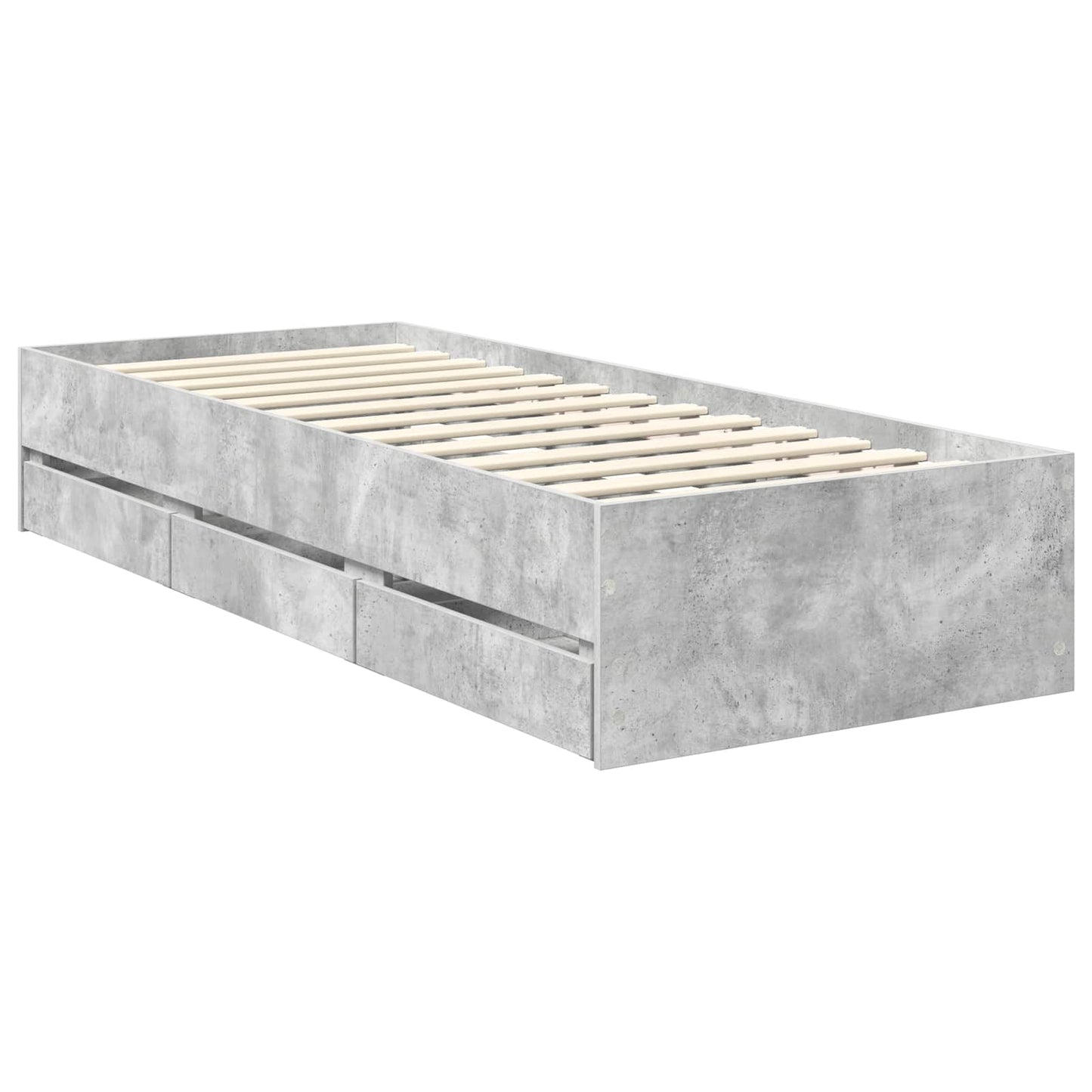 Bedframe met lade Beton Grijs 75 x 190 cm Ingenieurshout is nu te koop bij PeponiXL, paradijselijk wonen!