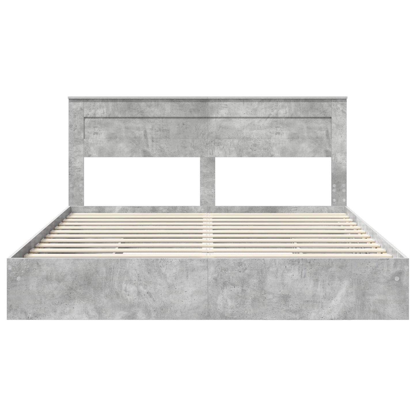 Opslag bed met hoofdeinde Beton Grijs 200 x 200 cm Bewerkt hout is nu te koop bij PeponiXL, paradijselijk wonen!