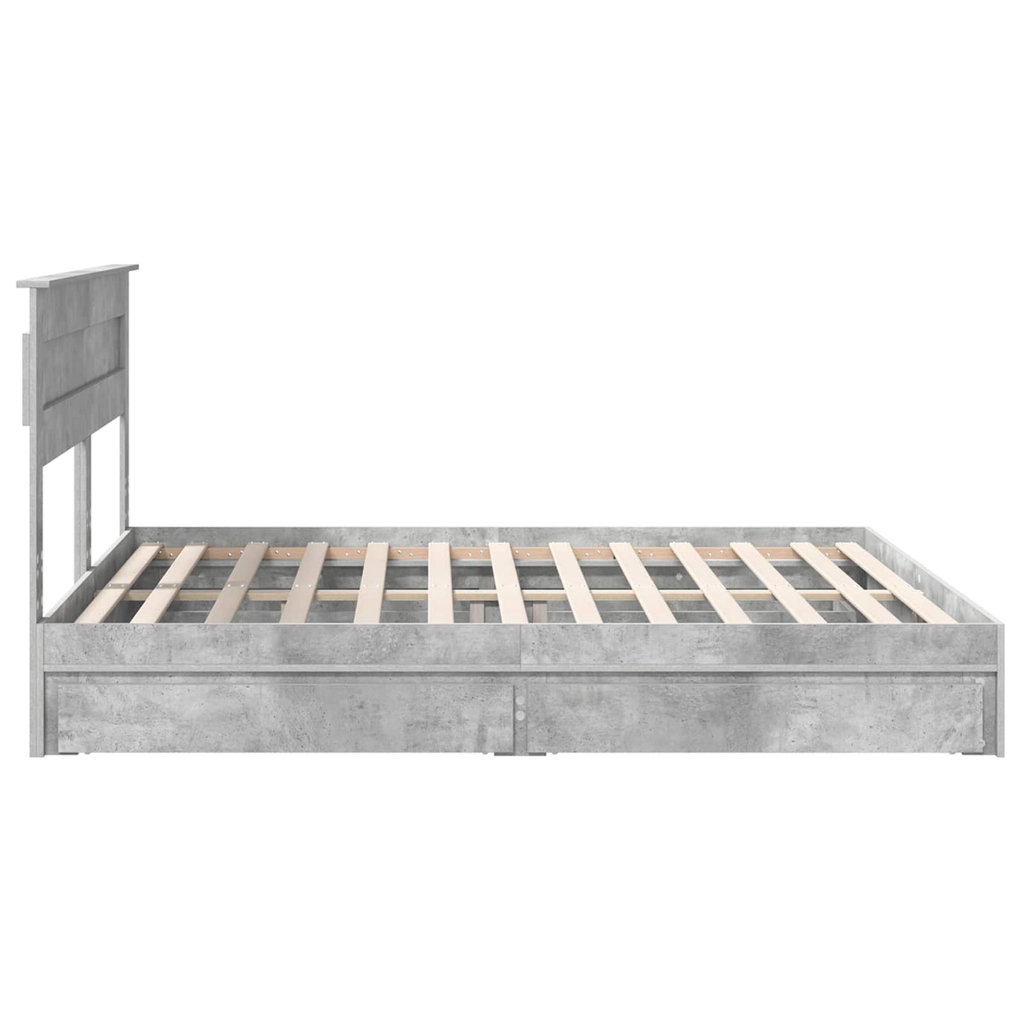 Opslag bed met hoofdeinde Beton Grijs 200 x 200 cm Bewerkt hout is nu te koop bij PeponiXL, paradijselijk wonen!