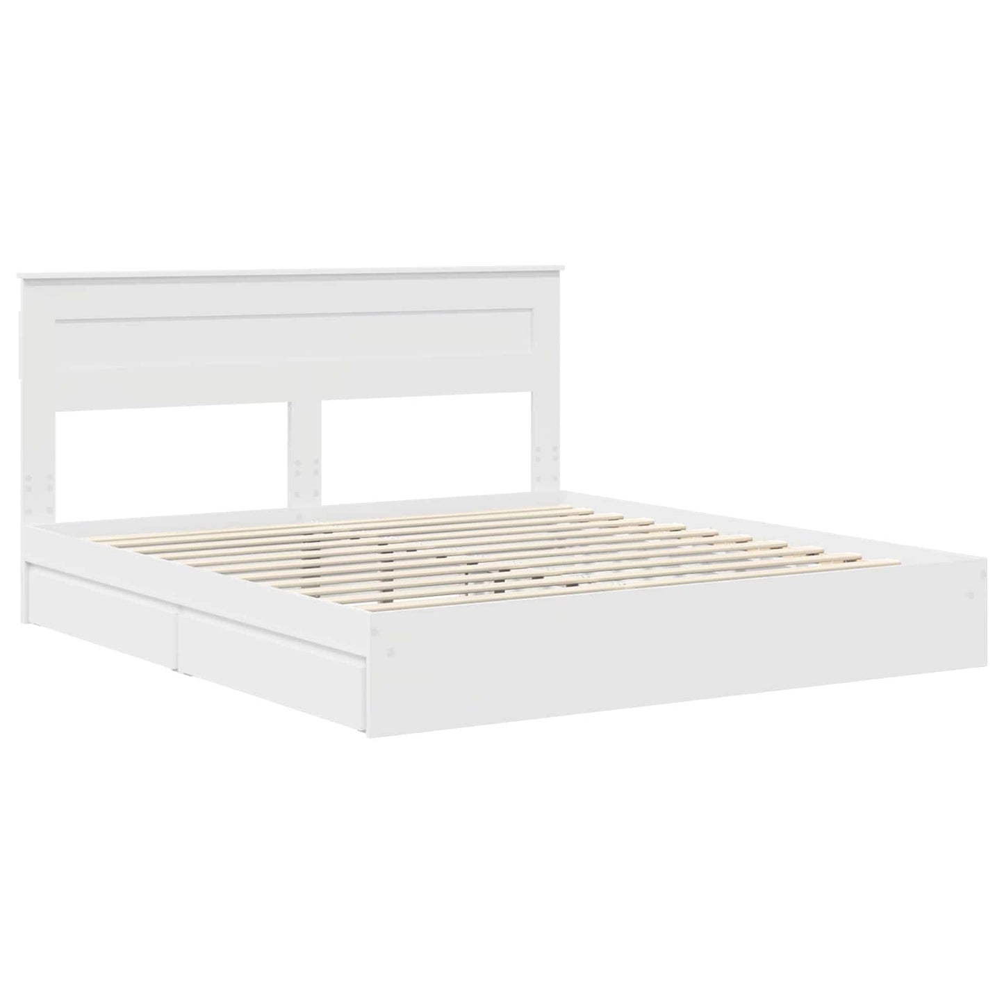 Opslag bed met hoofdeinde Wit 180 x 200 cm Bewerkt hout is nu te koop bij PeponiXL, paradijselijk wonen!