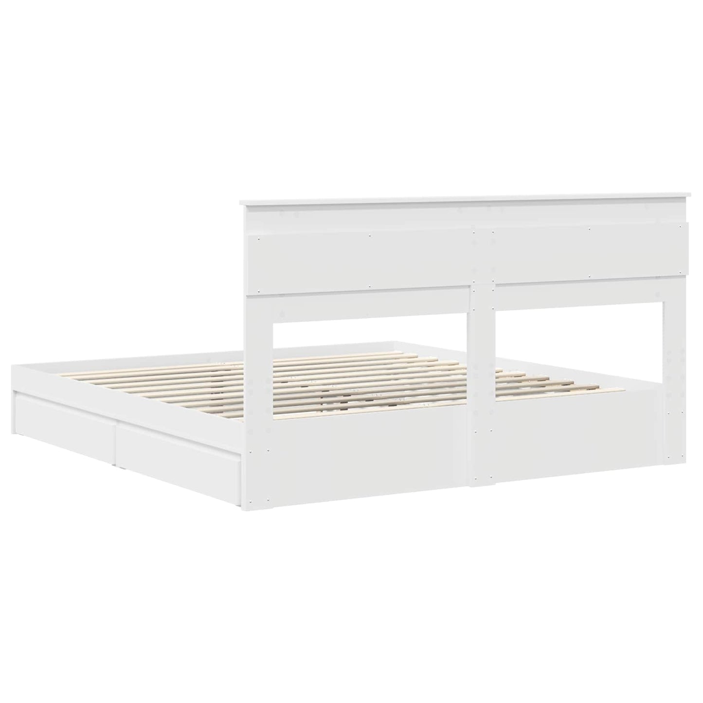 Opslag bed met hoofdeinde Wit 180 x 200 cm Bewerkt hout is nu te koop bij PeponiXL, paradijselijk wonen!