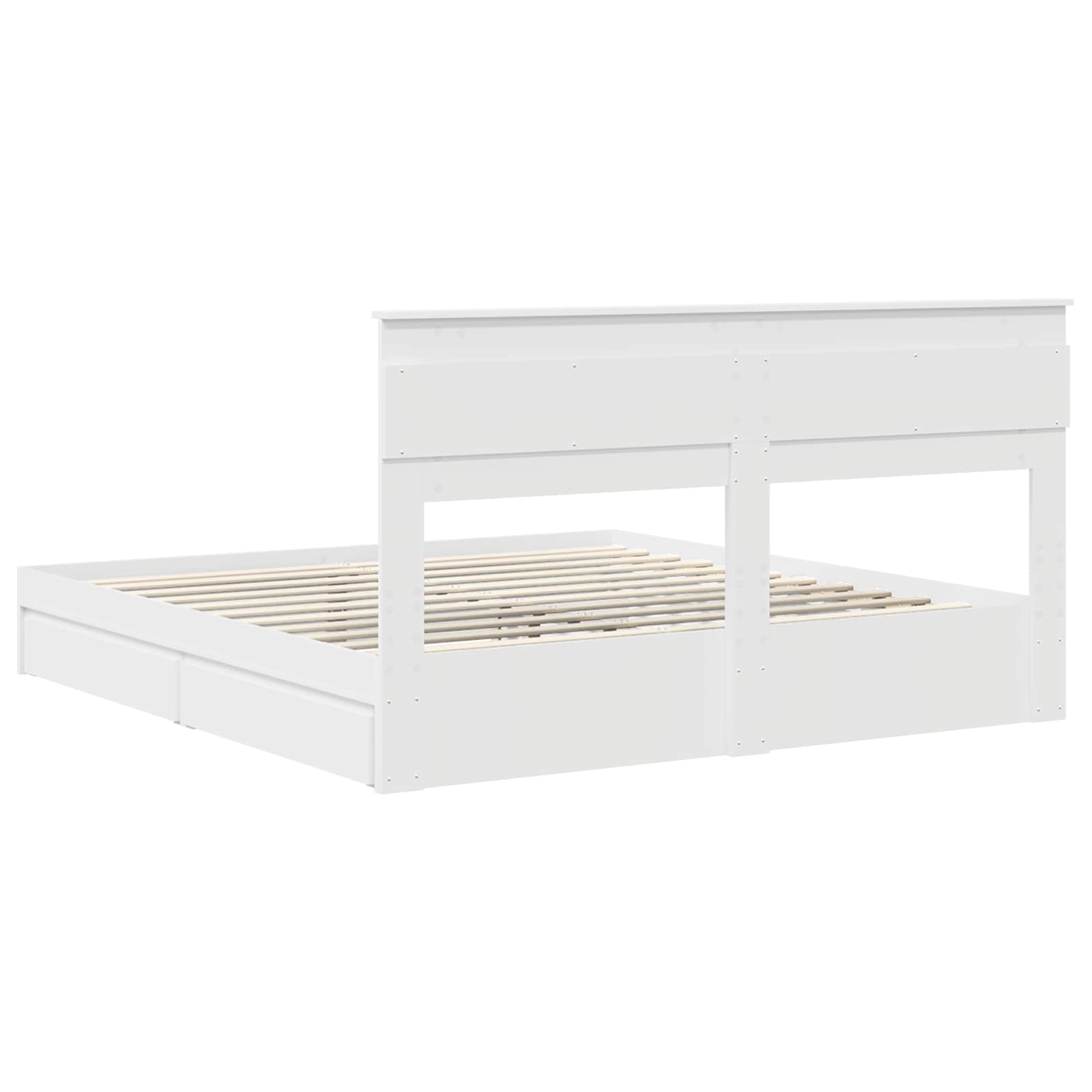 Opslag bed met hoofdeinde Wit 180 x 200 cm Bewerkt hout is nu te koop bij PeponiXL, paradijselijk wonen!
