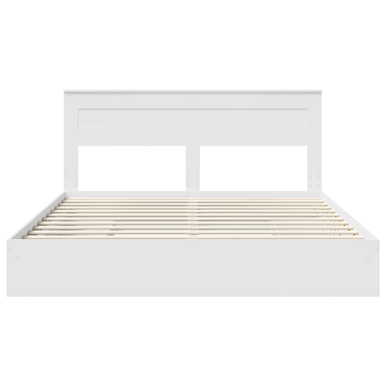 Opslag bed met hoofdeinde Wit 180 x 200 cm Bewerkt hout is nu te koop bij PeponiXL, paradijselijk wonen!