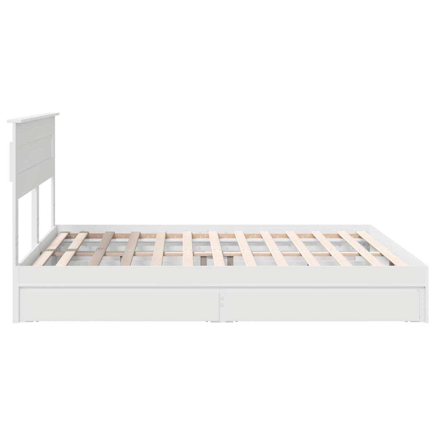 Opslag bed met hoofdeinde Wit 180 x 200 cm Bewerkt hout is nu te koop bij PeponiXL, paradijselijk wonen!