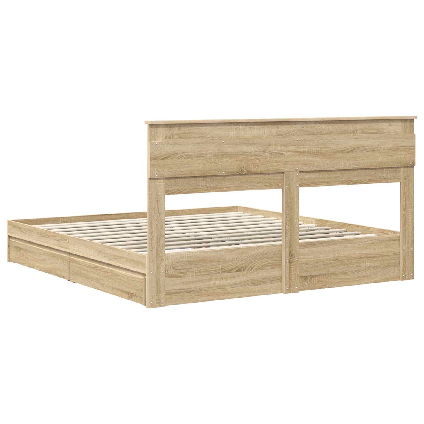 Opslag bed met lade Sonoma Eiken 180 x 200 cm Bewerkt hout is nu te koop bij PeponiXL, paradijselijk wonen!
