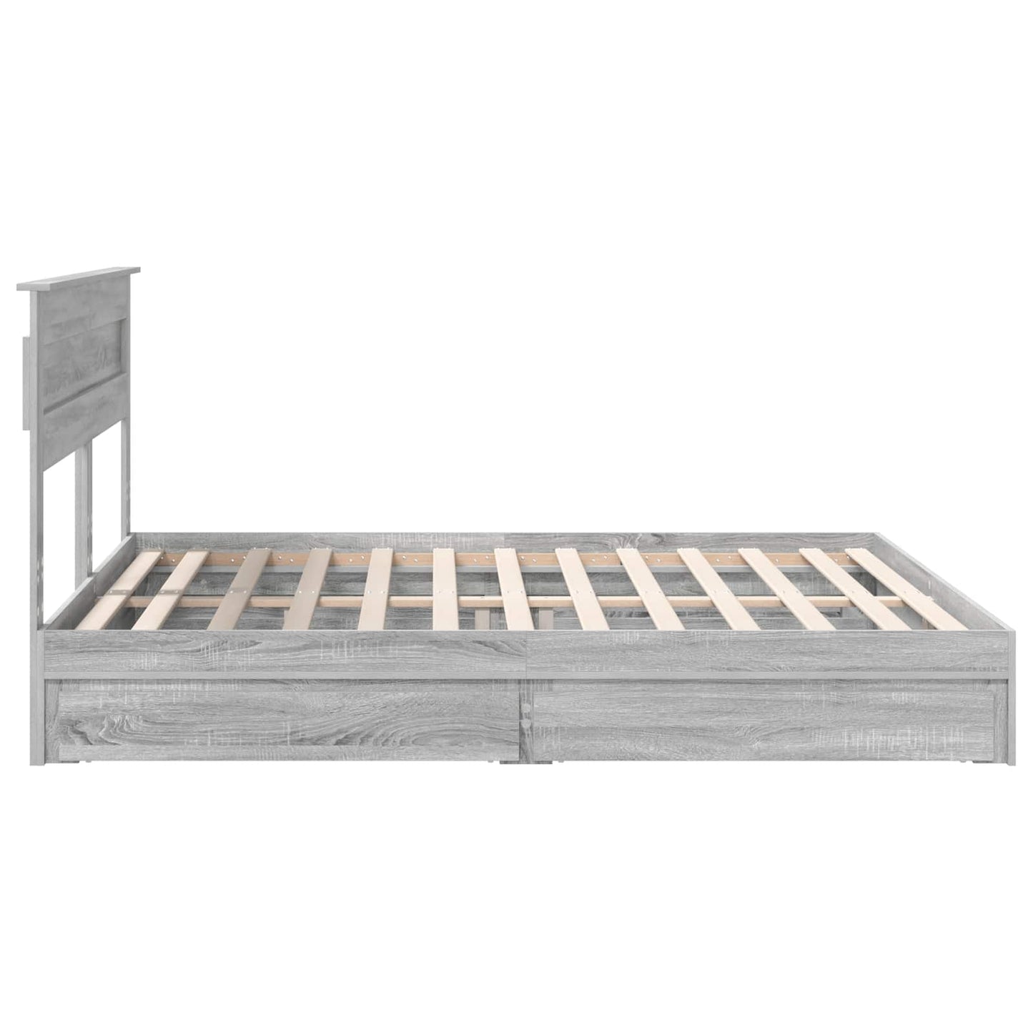 Opslag bed met lade Grijs Sonoma 180 x 200 cm Bewerkt hout is nu te koop bij PeponiXL, paradijselijk wonen!