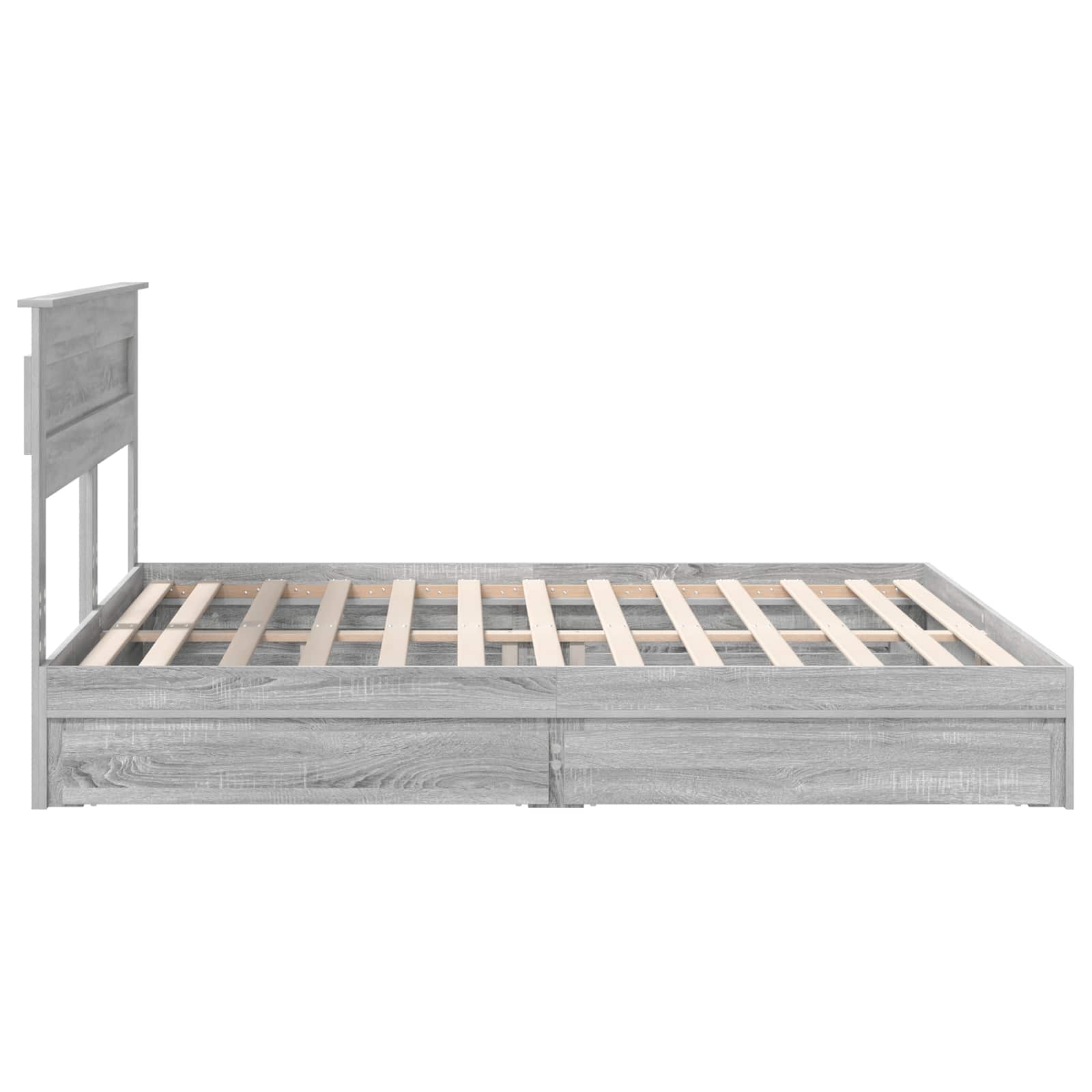 Opslag bed met lade Grijs Sonoma 180 x 200 cm Bewerkt hout is nu te koop bij PeponiXL, paradijselijk wonen!