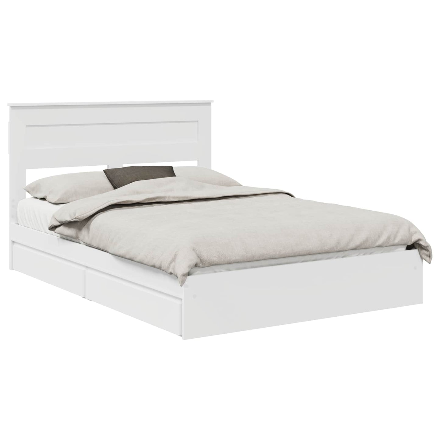 Opslag bed met hoofdeinde Wit 160 x 200 cm Bewerkt hout is nu te koop bij PeponiXL, paradijselijk wonen!