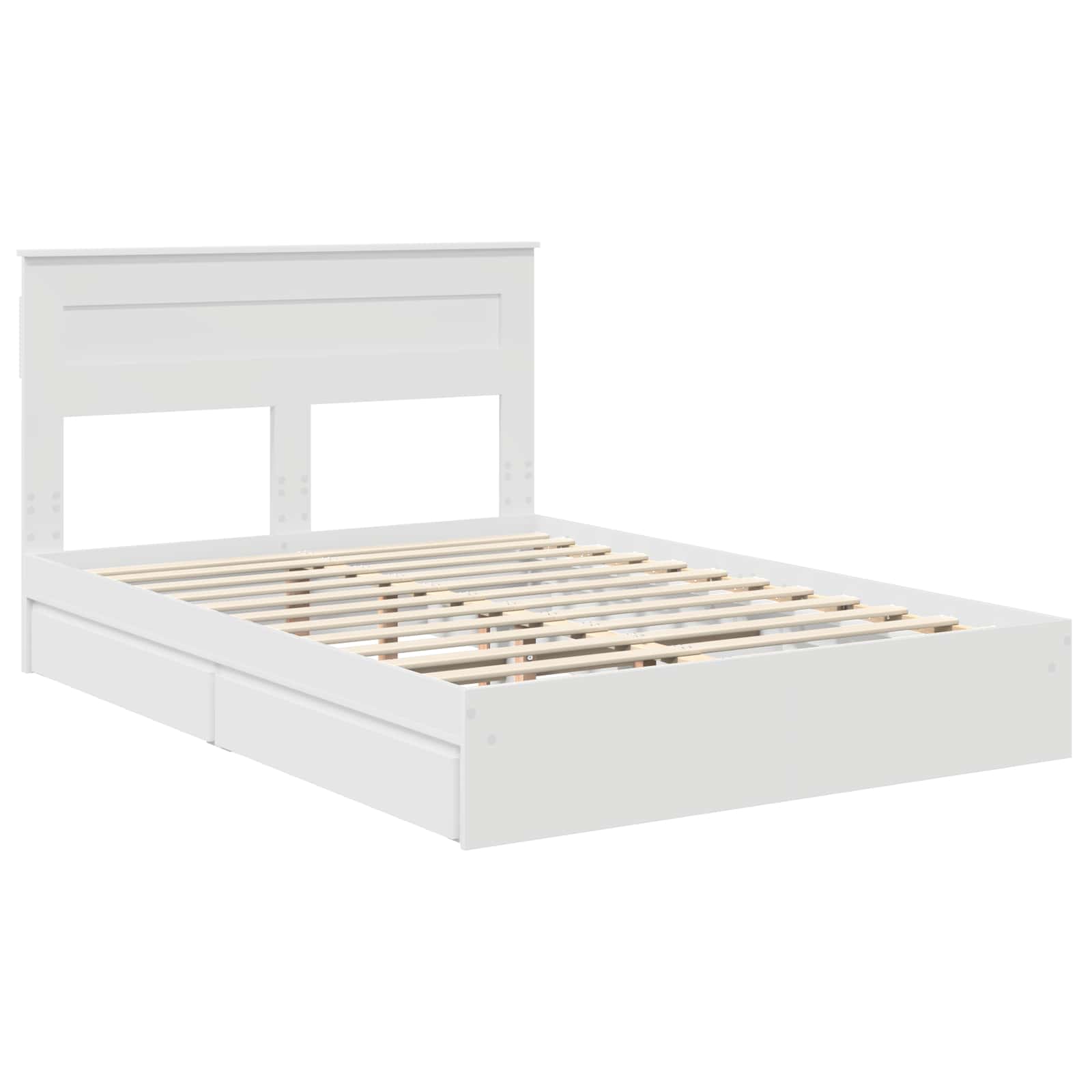 Opslag bed met hoofdeinde Wit 160 x 200 cm Bewerkt hout is nu te koop bij PeponiXL, paradijselijk wonen!
