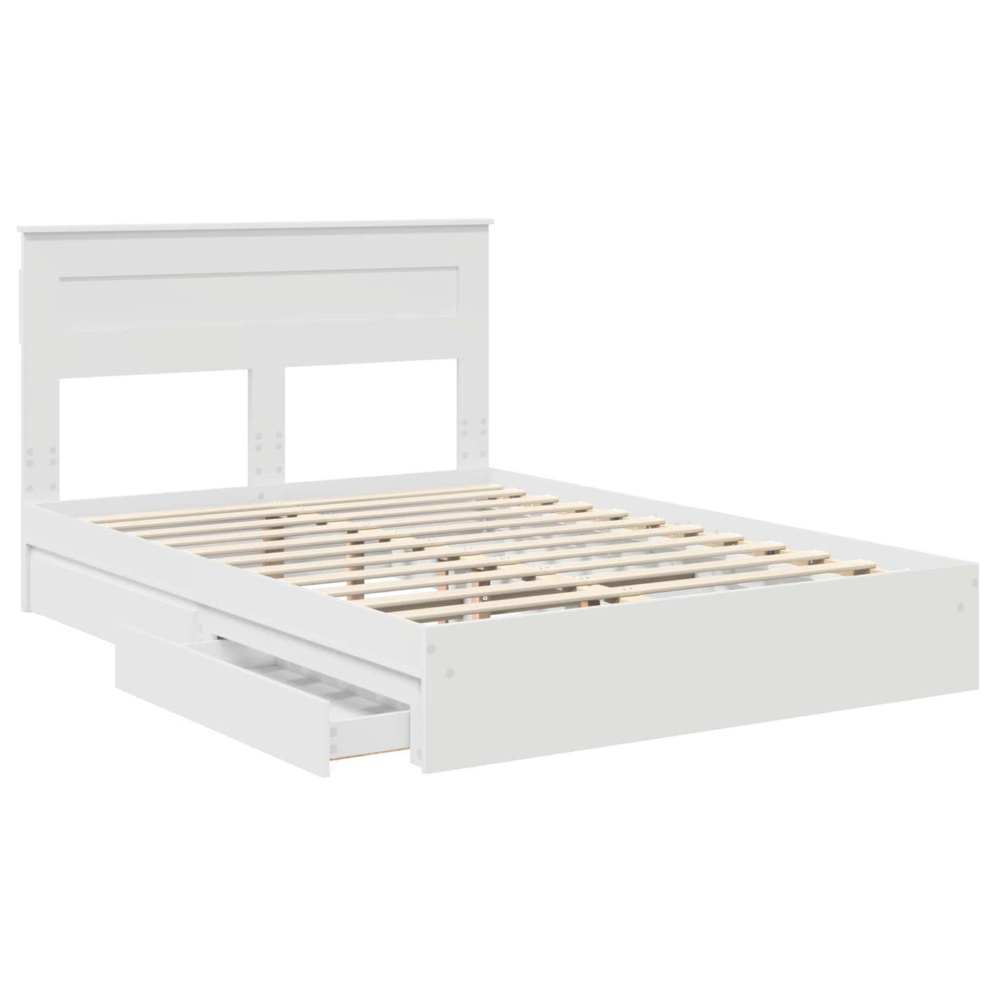 Opslag bed met hoofdeinde Wit 160 x 200 cm Bewerkt hout is nu te koop bij PeponiXL, paradijselijk wonen!