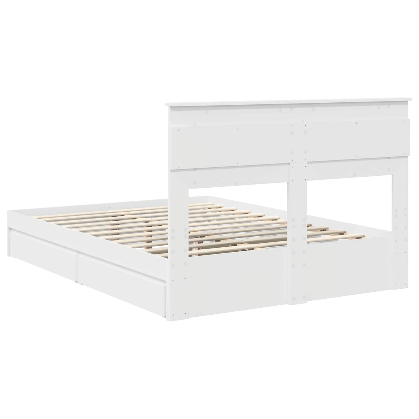 Opslag bed met hoofdeinde Wit 160 x 200 cm Bewerkt hout is nu te koop bij PeponiXL, paradijselijk wonen!