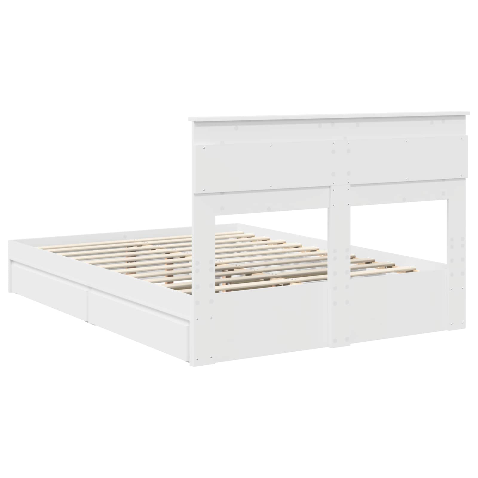 Opslag bed met hoofdeinde Wit 160 x 200 cm Bewerkt hout is nu te koop bij PeponiXL, paradijselijk wonen!