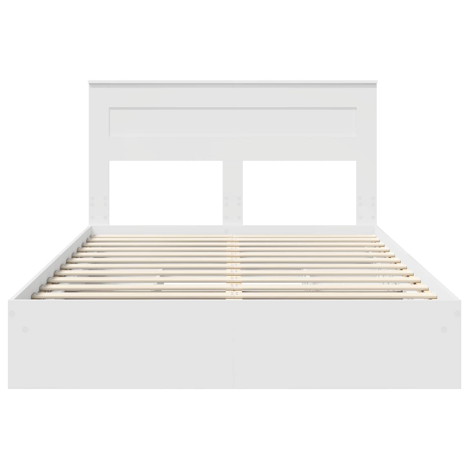 Opslag bed met hoofdeinde Wit 160 x 200 cm Bewerkt hout is nu te koop bij PeponiXL, paradijselijk wonen!