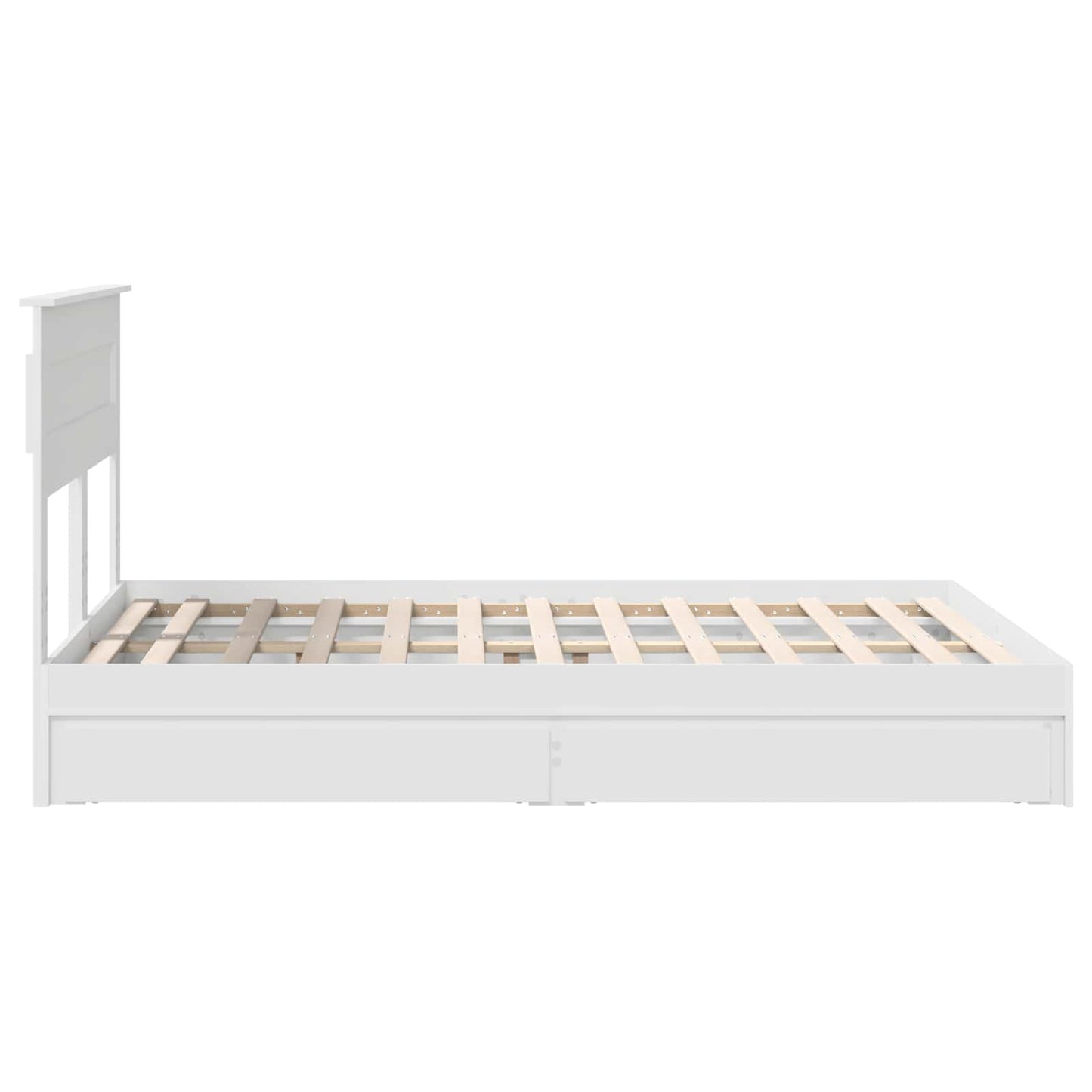 Opslag bed met hoofdeinde Wit 160 x 200 cm Bewerkt hout is nu te koop bij PeponiXL, paradijselijk wonen!