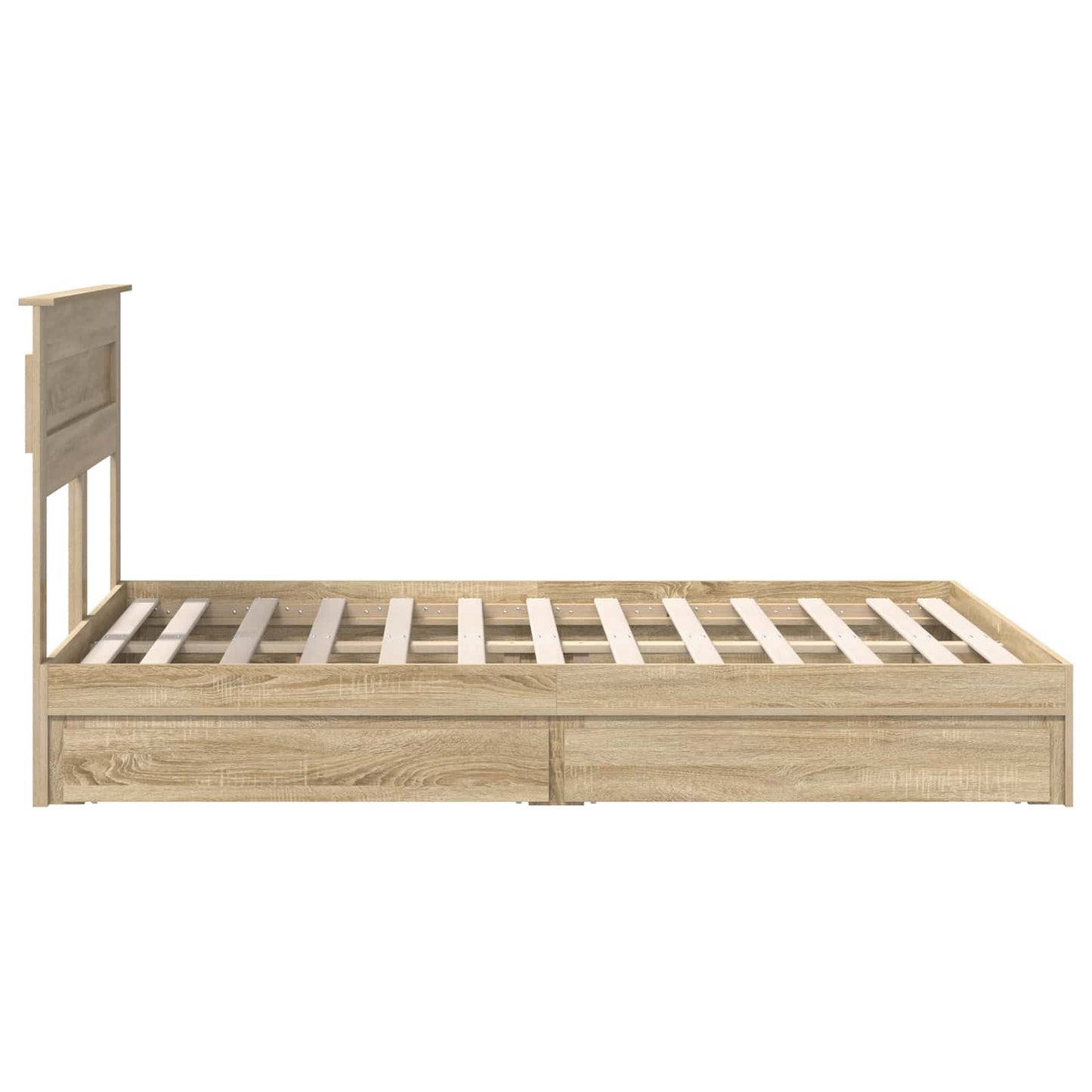Opslag bed met lade Sonoma Eiken 160 x 200 cm Bewerkt hout is nu te koop bij PeponiXL, paradijselijk wonen!