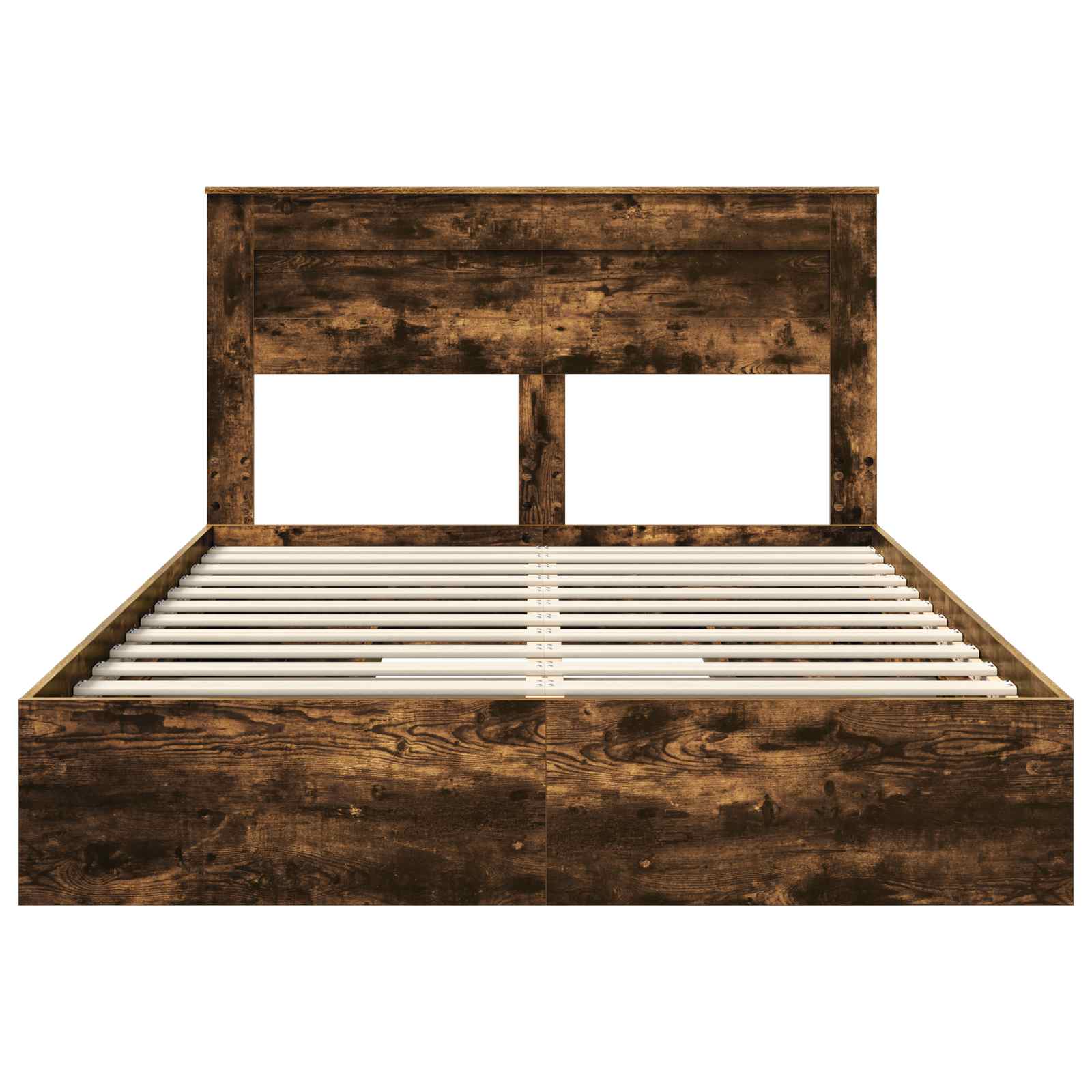Opslag bed met lade Gerookt eiken 160 x 200 cm Bewerkt hout is nu te koop bij PeponiXL, paradijselijk wonen!