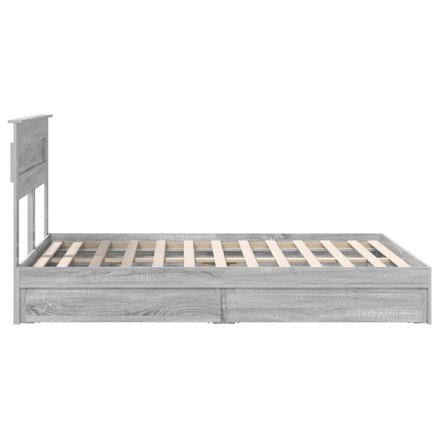 Opslag bed met lade Grijs Sonoma 160 x 200 cm Bewerkt hout is nu te koop bij PeponiXL, paradijselijk wonen!
