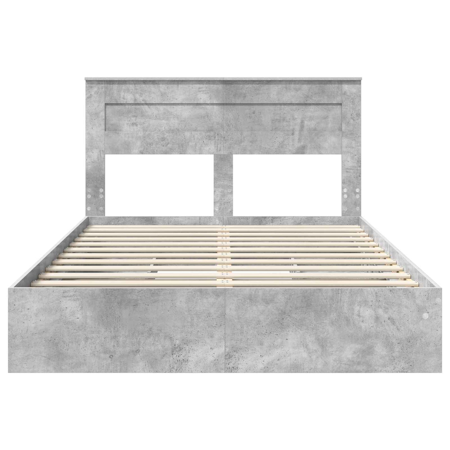 Opslag bed met hoofdeinde Beton Grijs 150 x 200 cm Bewerkt hout is nu te koop bij PeponiXL, paradijselijk wonen!