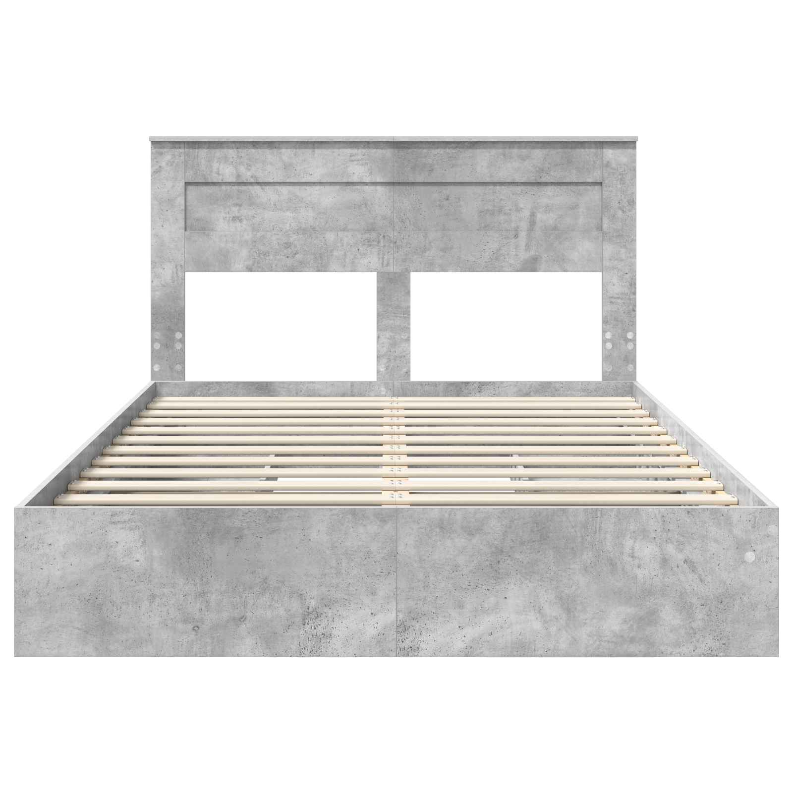 Opslag bed met hoofdeinde Beton Grijs 150 x 200 cm Bewerkt hout is nu te koop bij PeponiXL, paradijselijk wonen!