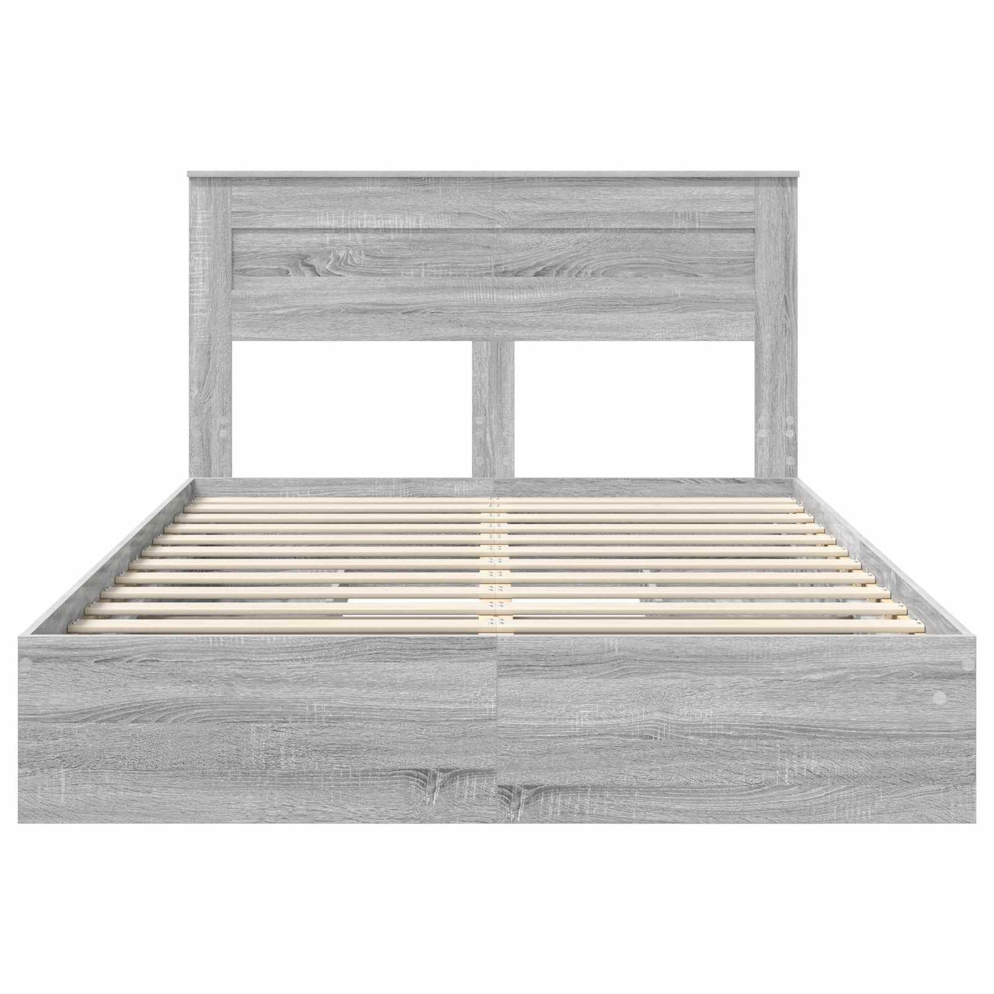 Opslag bed met lade Grijs Sonoma 150 x 200 cm Bewerkt hout is nu te koop bij PeponiXL, paradijselijk wonen!