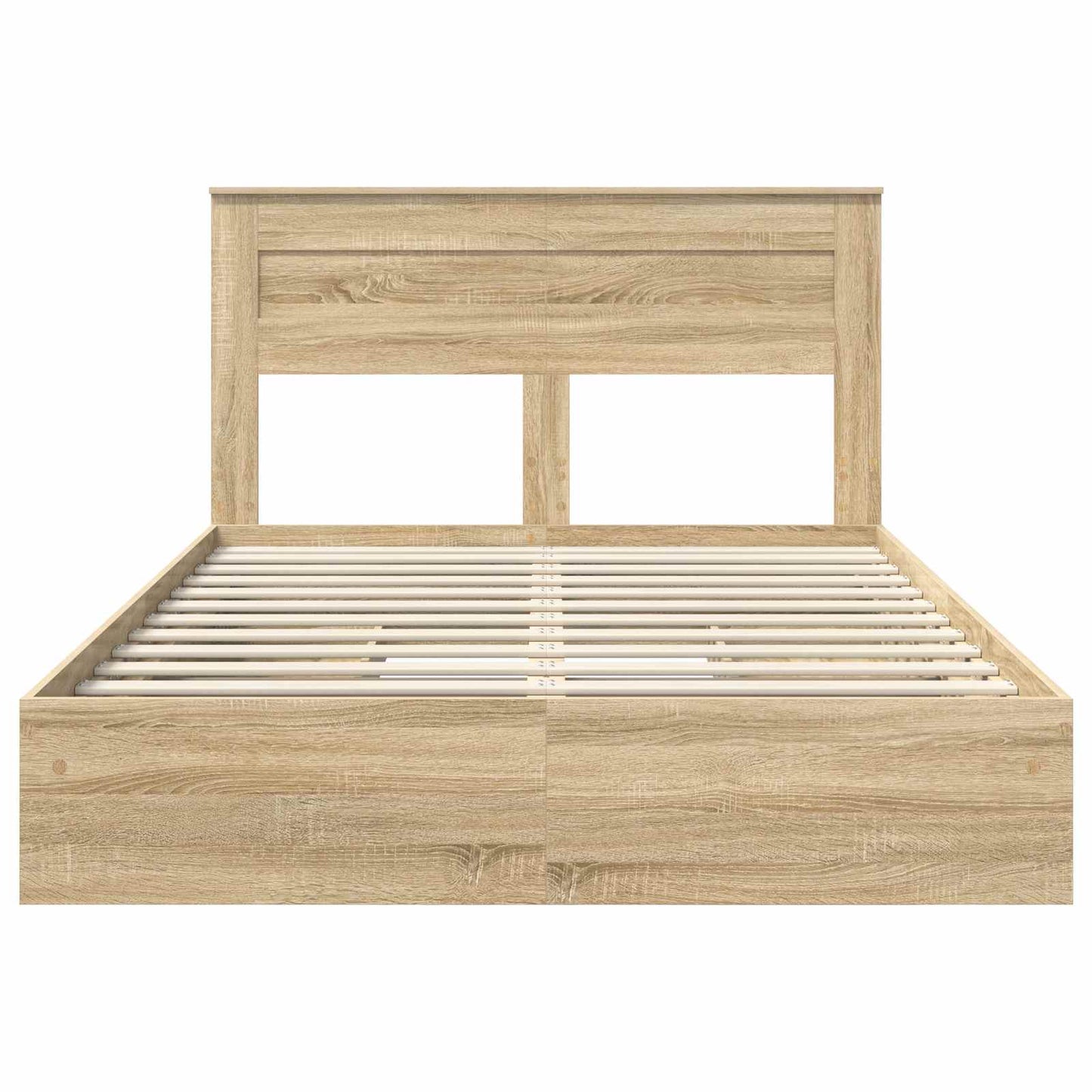 Opslag bed met lade Sonoma Eiken 140 x 190 cm Bewerkt hout is nu te koop bij PeponiXL, paradijselijk wonen!