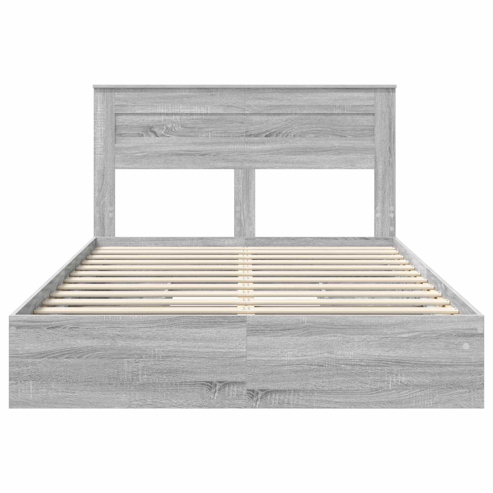 Opslag bed met lade Grijs Sonoma 140 x 200 cm Bewerkt hout is nu te koop bij PeponiXL, paradijselijk wonen!