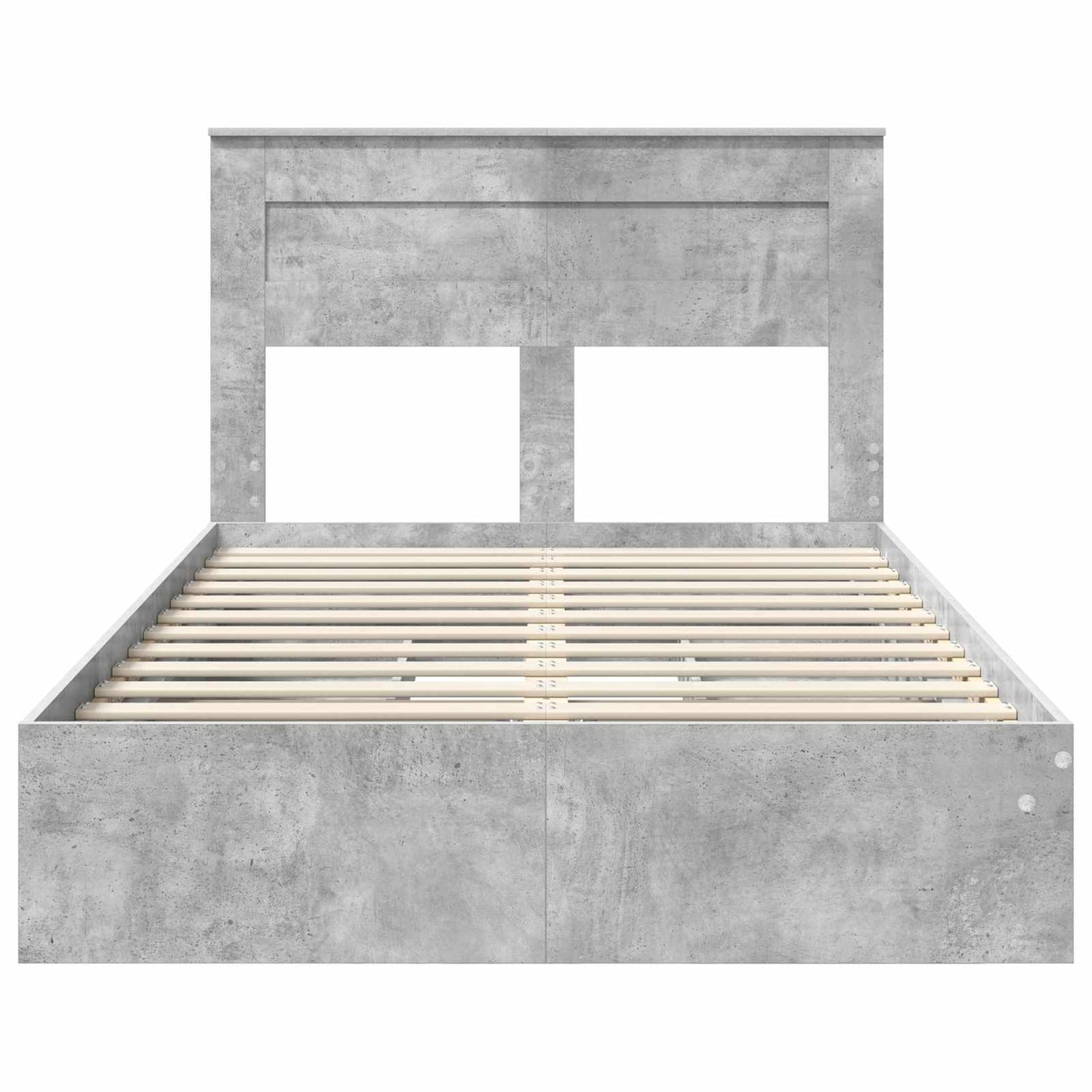 Opslag bed met hoofdeinde Beton Grijs 135 x 190 cm Bewerkt hout is nu te koop bij PeponiXL, paradijselijk wonen!