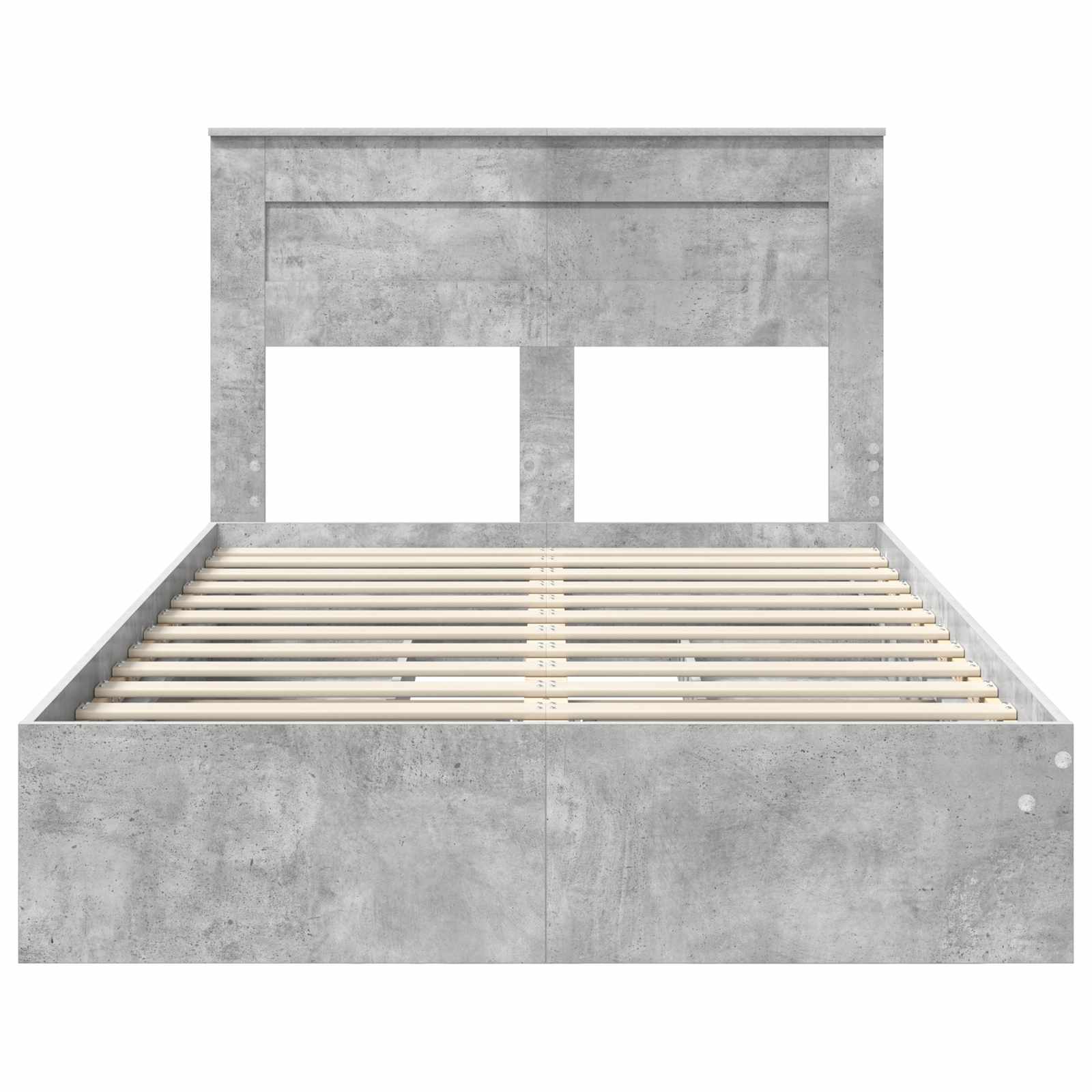 Opslag bed met hoofdeinde Beton Grijs 135 x 190 cm Bewerkt hout is nu te koop bij PeponiXL, paradijselijk wonen!