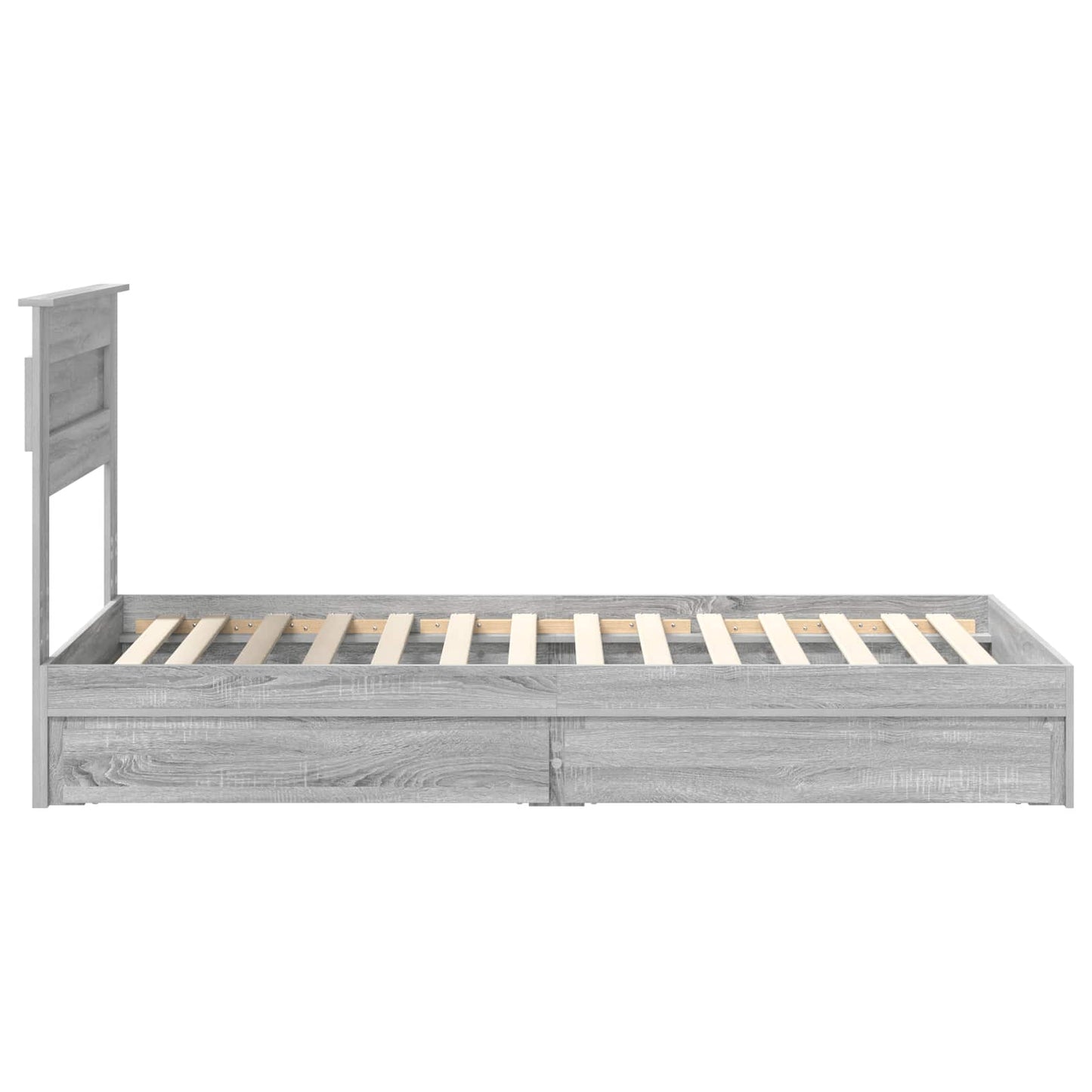 Opslag bed met lade Grijs Sonoma 100 x 200 cm Bewerkt hout is nu te koop bij PeponiXL, paradijselijk wonen!