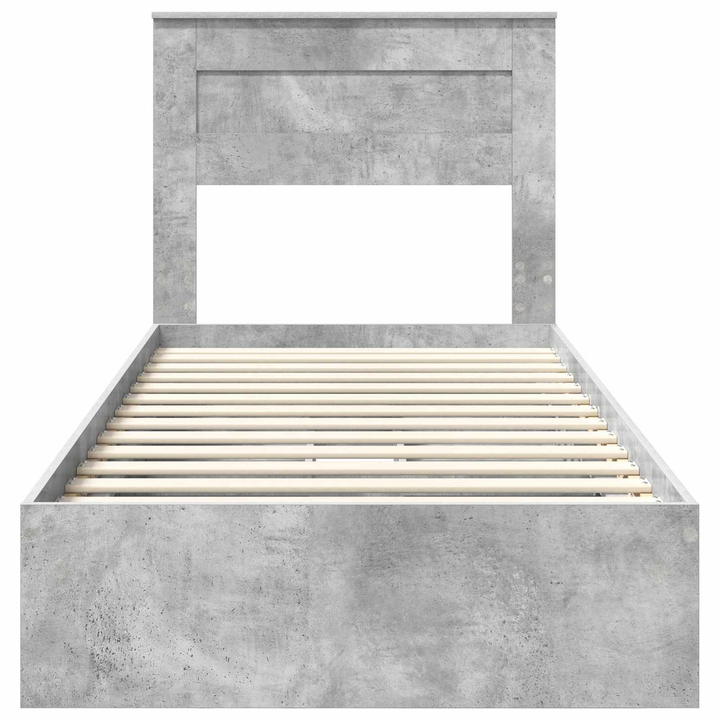 Opslag bed met hoofdeinde Beton Grijs 90 x 190 cm Bewerkt hout is nu te koop bij PeponiXL, paradijselijk wonen!