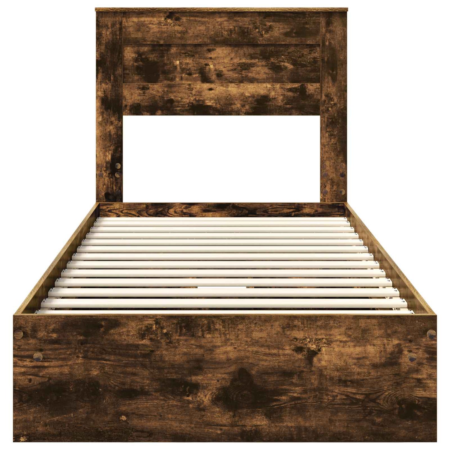 Opslag bed met lade Gerookt eiken 90 x 200 cm Bewerkt hout is nu te koop bij PeponiXL, paradijselijk wonen!