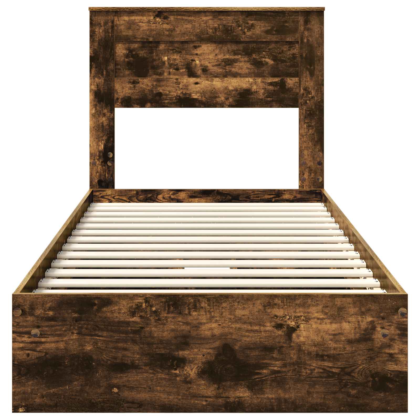 Opslag bed met lade Gerookt eiken 90 x 200 cm Bewerkt hout is nu te koop bij PeponiXL, paradijselijk wonen!