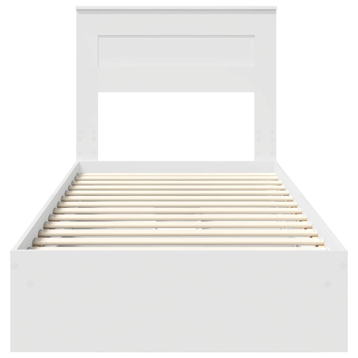Opslag bed met hoofdeinde met lade Wit 75 x 190 cm Bewerkt hout is nu te koop bij PeponiXL, paradijselijk wonen!