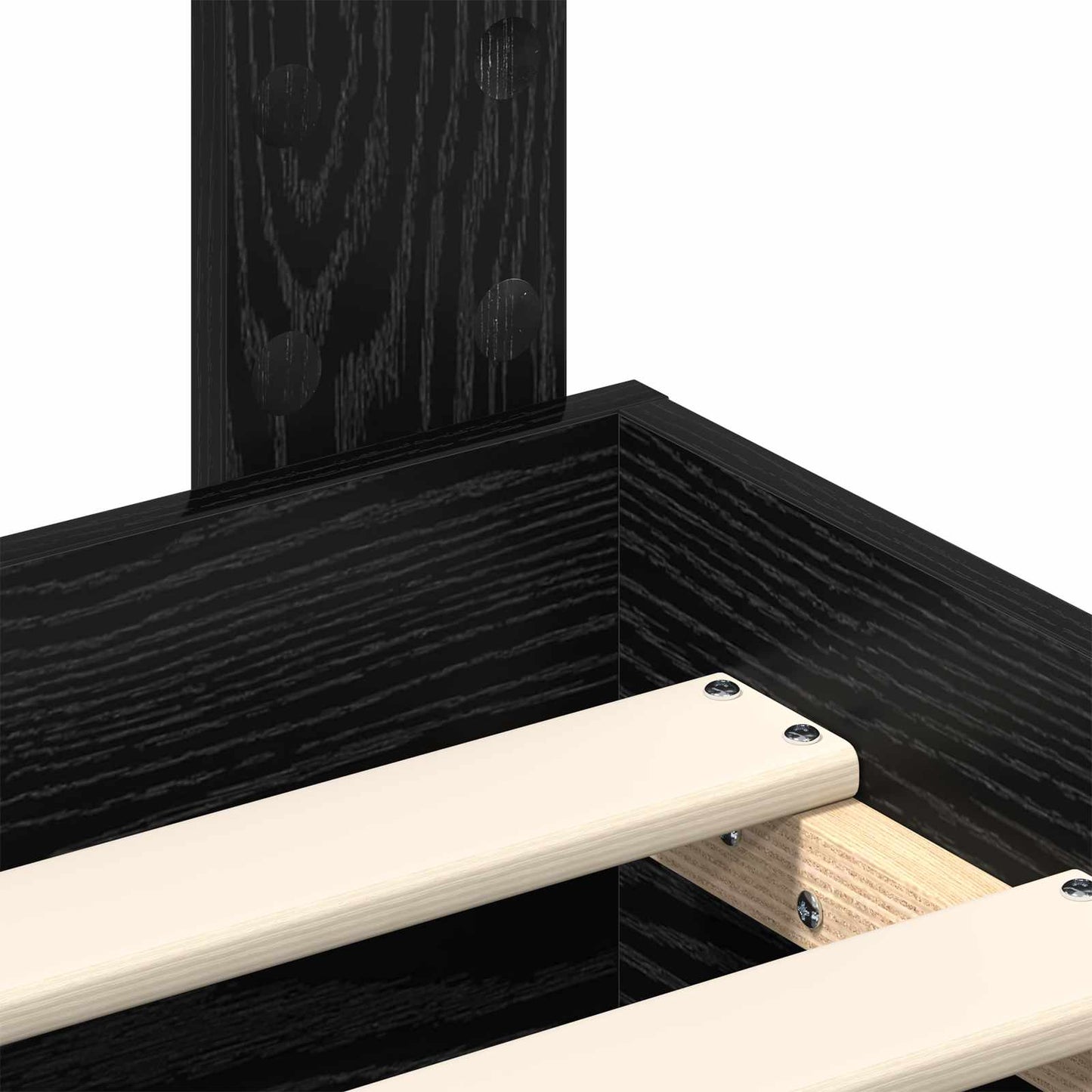Bedframe met hoofdeinde Zwart Eiken 180 x 200 cm Bewerkt hout is nu te koop bij PeponiXL, paradijselijk wonen!