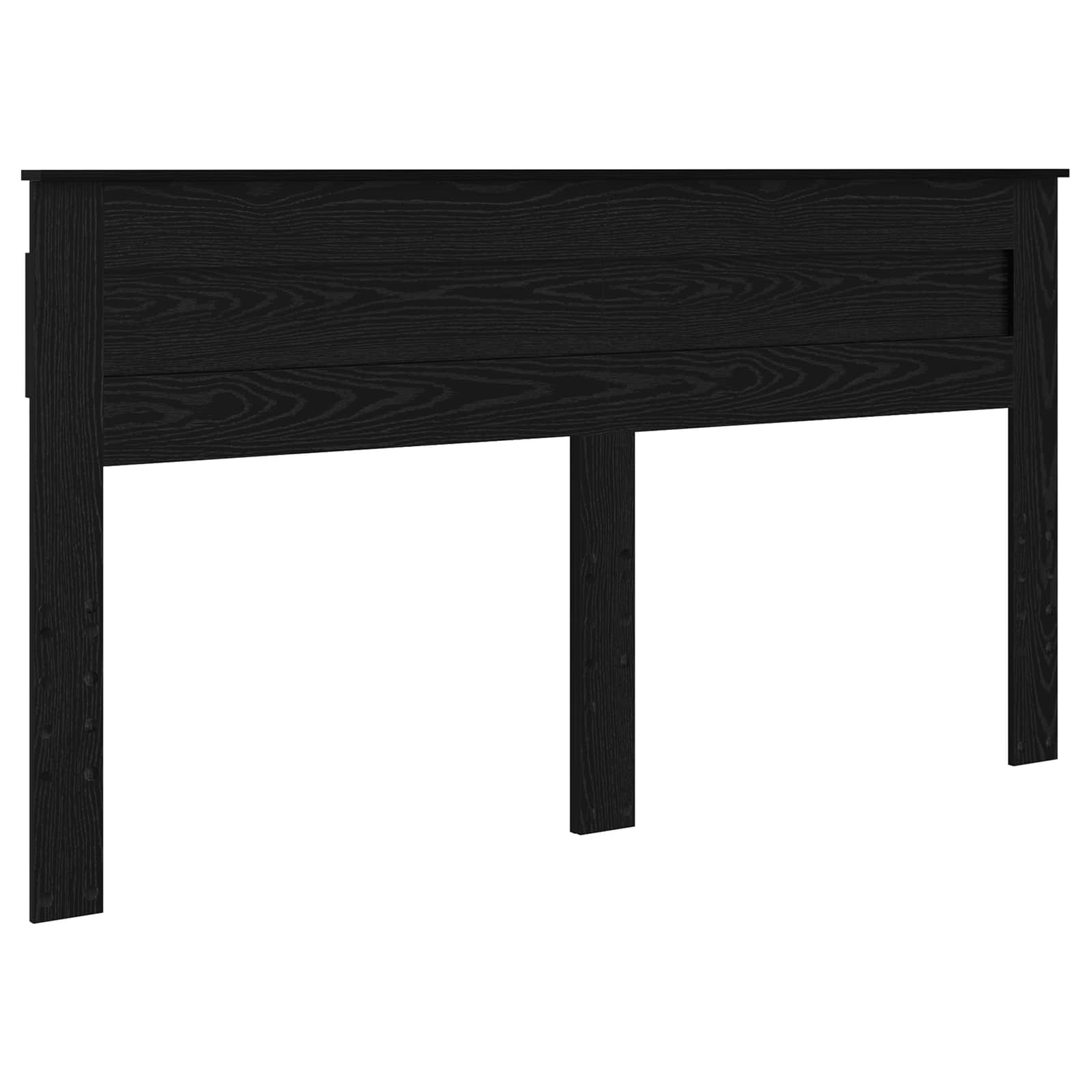 Bedframe met hoofdeinde Zwart Eiken 180 x 200 cm Bewerkt hout is nu te koop bij PeponiXL, paradijselijk wonen!