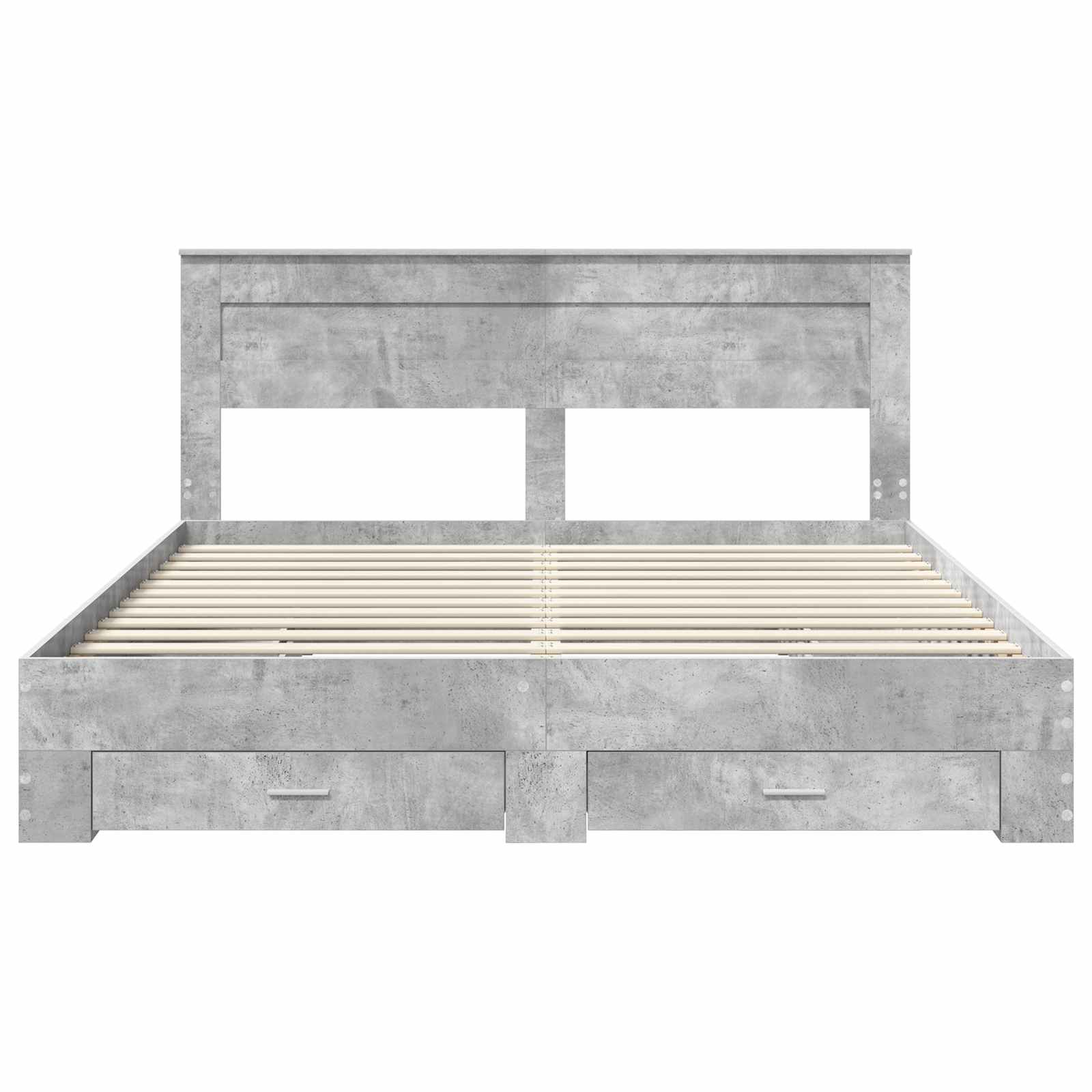 Bedframe met hoofdeinde Beton Grijs 180 x 200 cm Bewerkt hout is nu te koop bij PeponiXL, paradijselijk wonen!