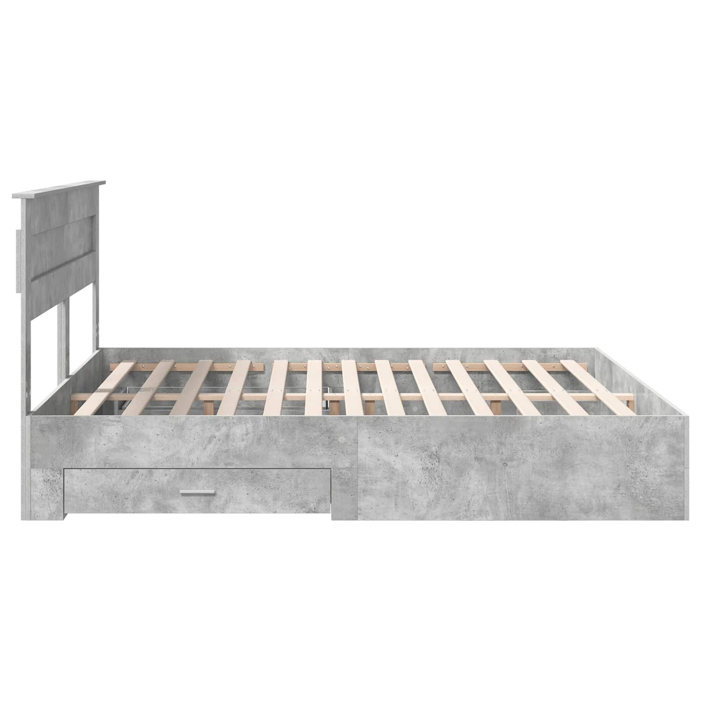 Bedframe met hoofdeinde Beton Grijs 180 x 200 cm Bewerkt hout is nu te koop bij PeponiXL, paradijselijk wonen!