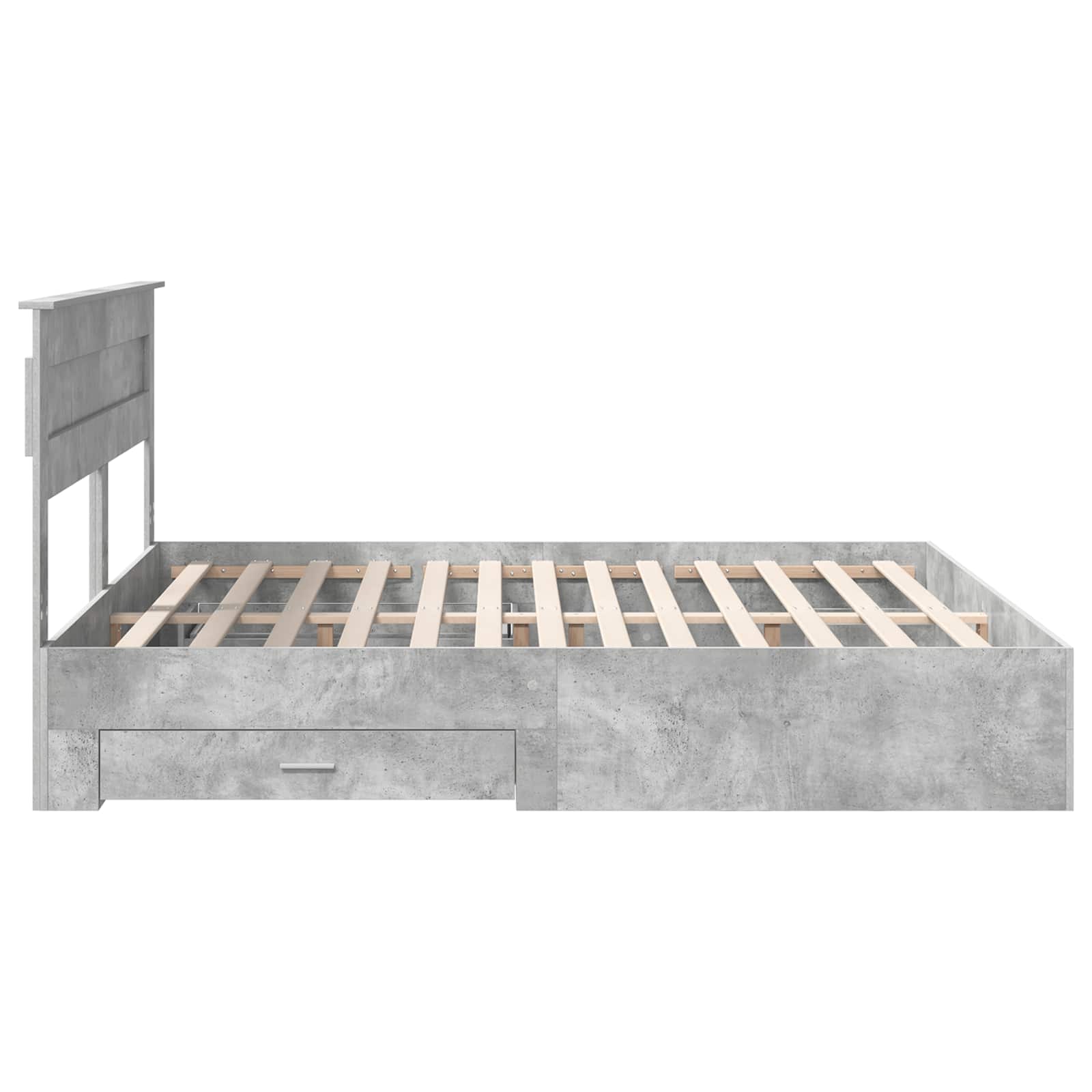 Bedframe met hoofdeinde Beton Grijs 180 x 200 cm Bewerkt hout is nu te koop bij PeponiXL, paradijselijk wonen!