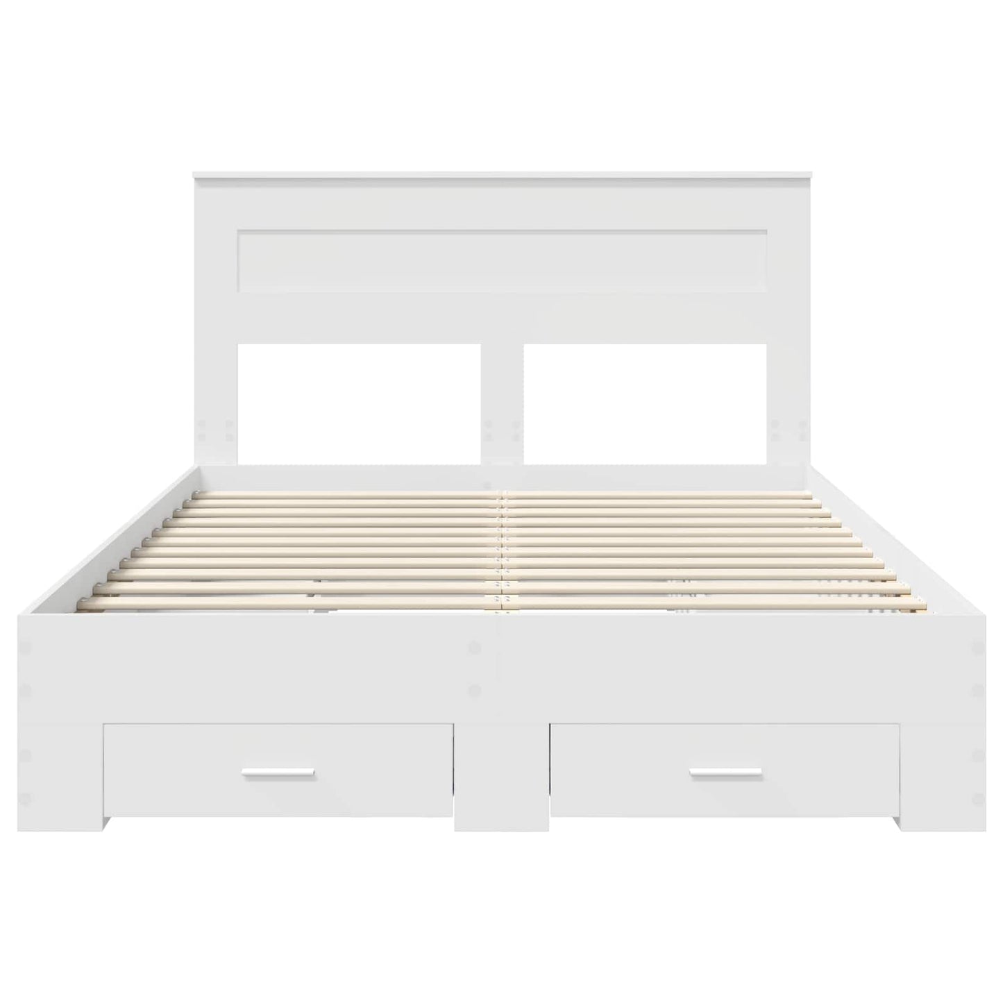 Bedframe met hoofdeinde met lade Wit 160 x 200 cm Bewerkt hout is nu te koop bij PeponiXL, paradijselijk wonen!