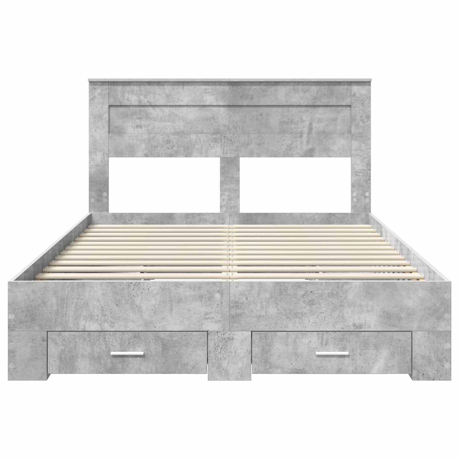Bedframe met hoofdeinde Beton Grijs 140 x 190 cm Bewerkt hout is nu te koop bij PeponiXL, paradijselijk wonen!
