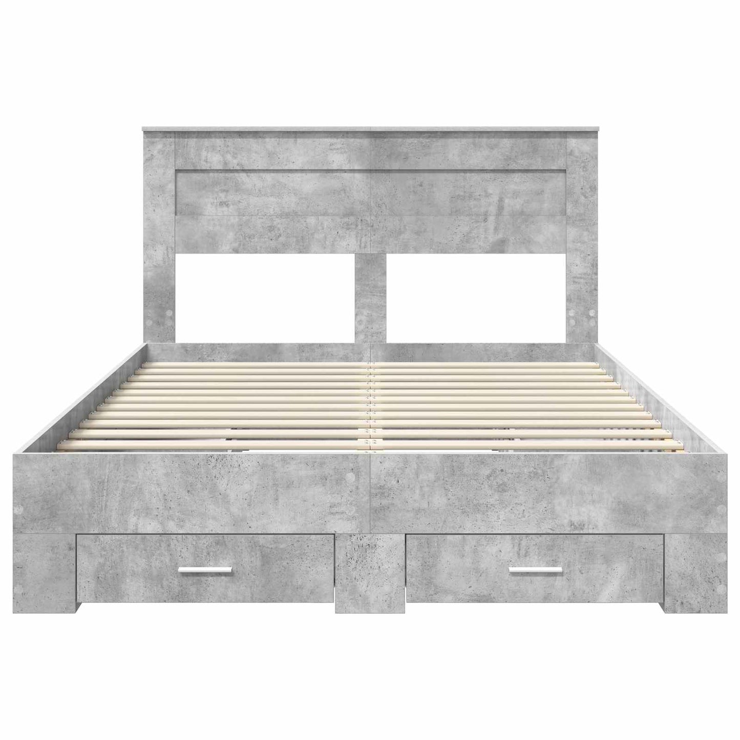 Bedframe met hoofdeinde Beton Grijs 140 x 200 cm Bewerkt hout is nu te koop bij PeponiXL, paradijselijk wonen!