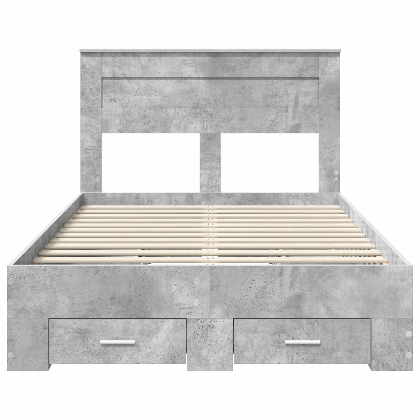 Bedframe met hoofdeinde Beton Grijs 120 x 190 cm Bewerkt hout is nu te koop bij PeponiXL, paradijselijk wonen!