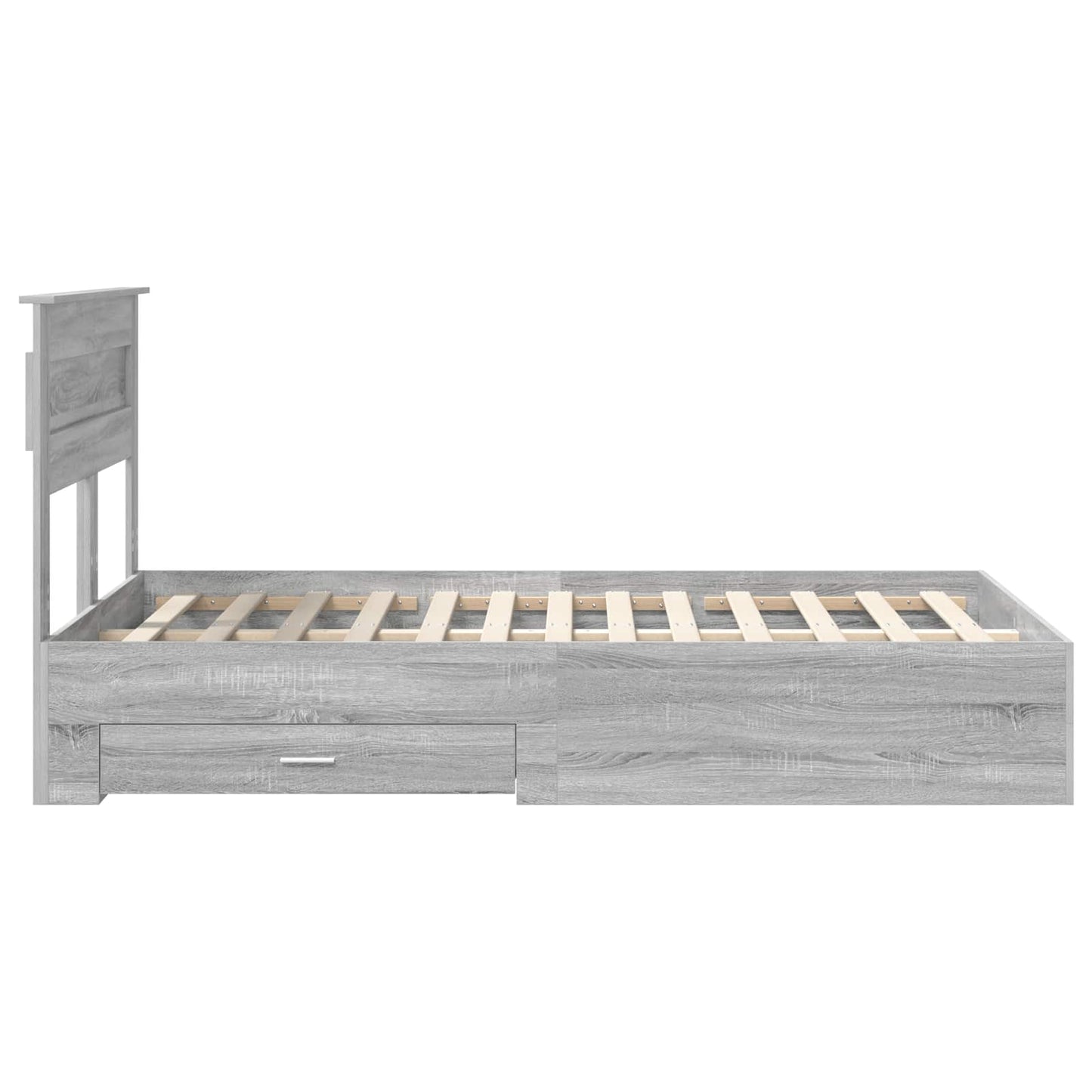 Bedframe met hoofdeinde Grijs Sonoma 120 x 190 cm Bewerkt hout is nu te koop bij PeponiXL, paradijselijk wonen!
