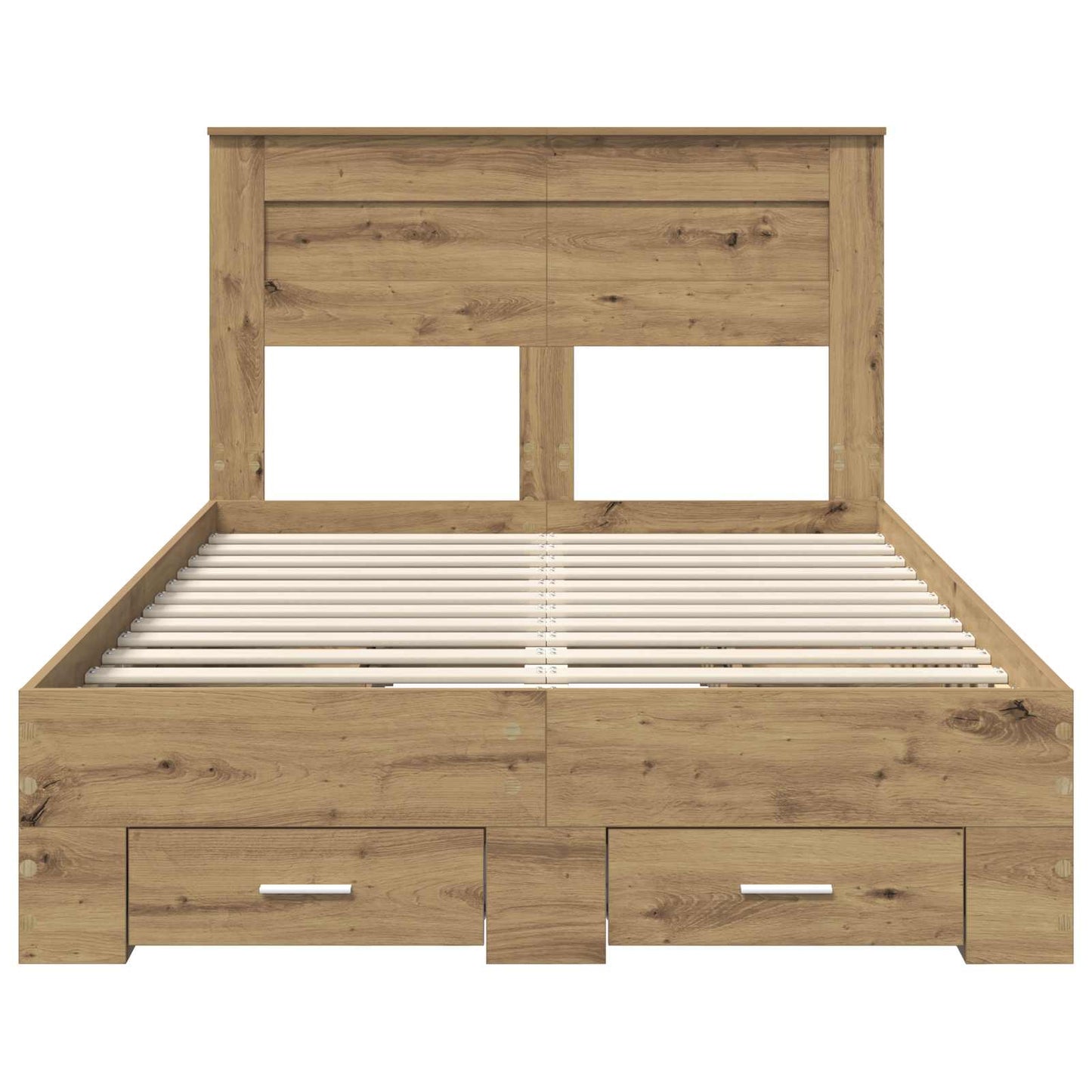 Bedframe met hoofdeinde Artisan Eiken 120 x 190 cm Bewerkt hout is nu te koop bij PeponiXL, paradijselijk wonen!