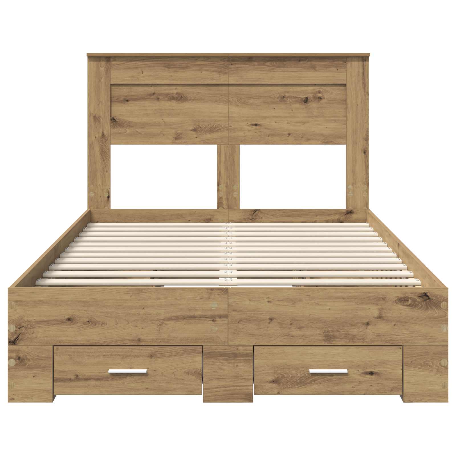 Bedframe met hoofdeinde Artisan Eiken 120 x 190 cm Bewerkt hout is nu te koop bij PeponiXL, paradijselijk wonen!
