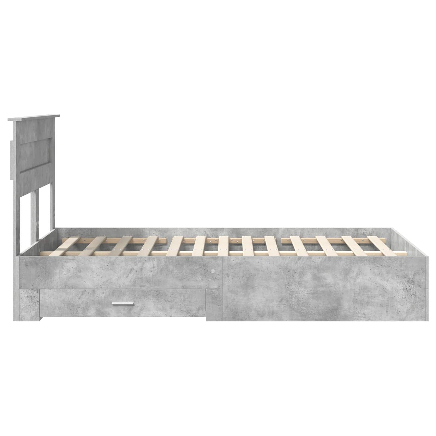 Bedframe met hoofdeinde Beton Grijs 120 x 200 cm Bewerkt hout is nu te koop bij PeponiXL, paradijselijk wonen!