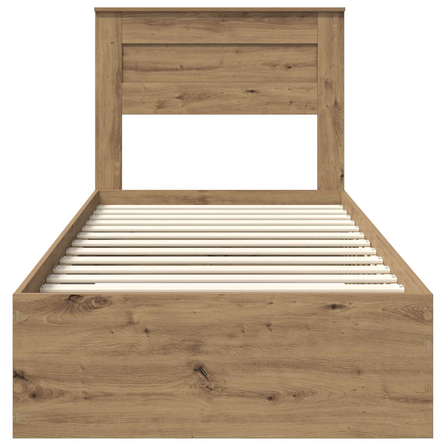 Bedframe met hoofdeinde Artisan Eiken 100 x 200 cm Bewerkt hout is nu te koop bij PeponiXL, paradijselijk wonen!