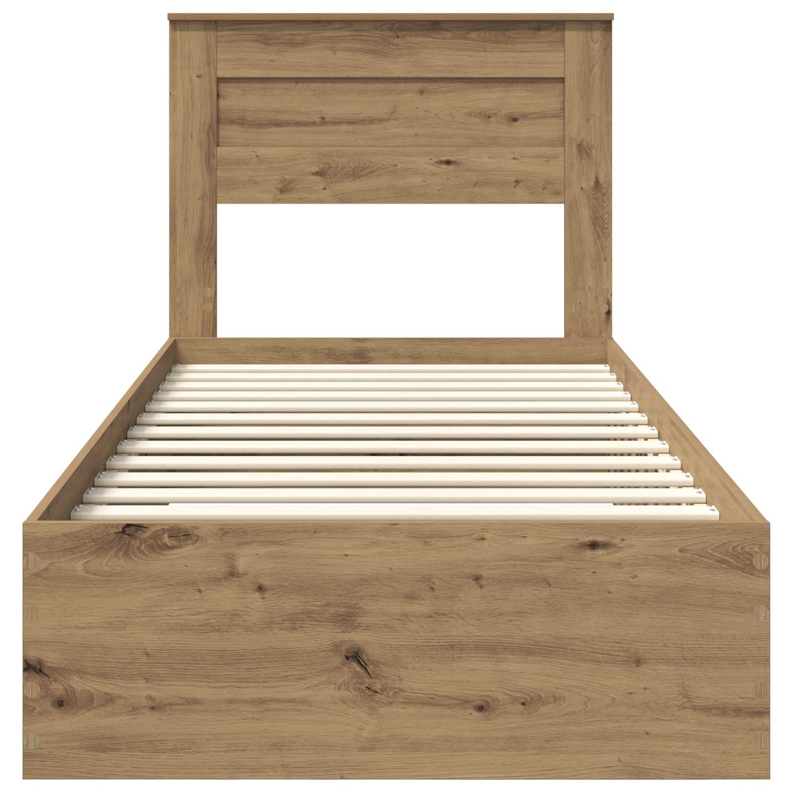 Bedframe met hoofdeinde Artisan Eiken 100 x 200 cm Bewerkt hout is nu te koop bij PeponiXL, paradijselijk wonen!